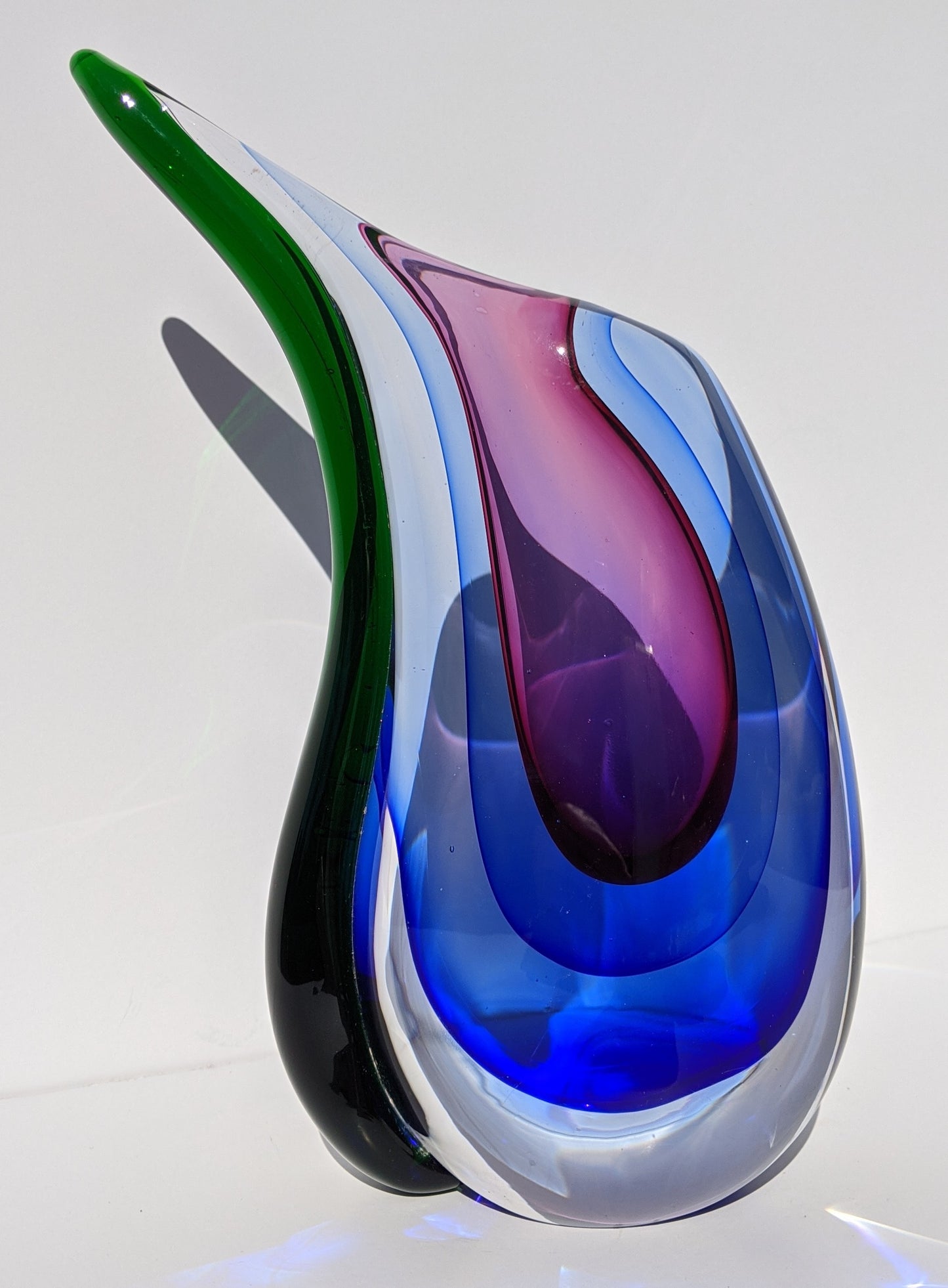 Sommerso Murano Style Glass Tear Vase