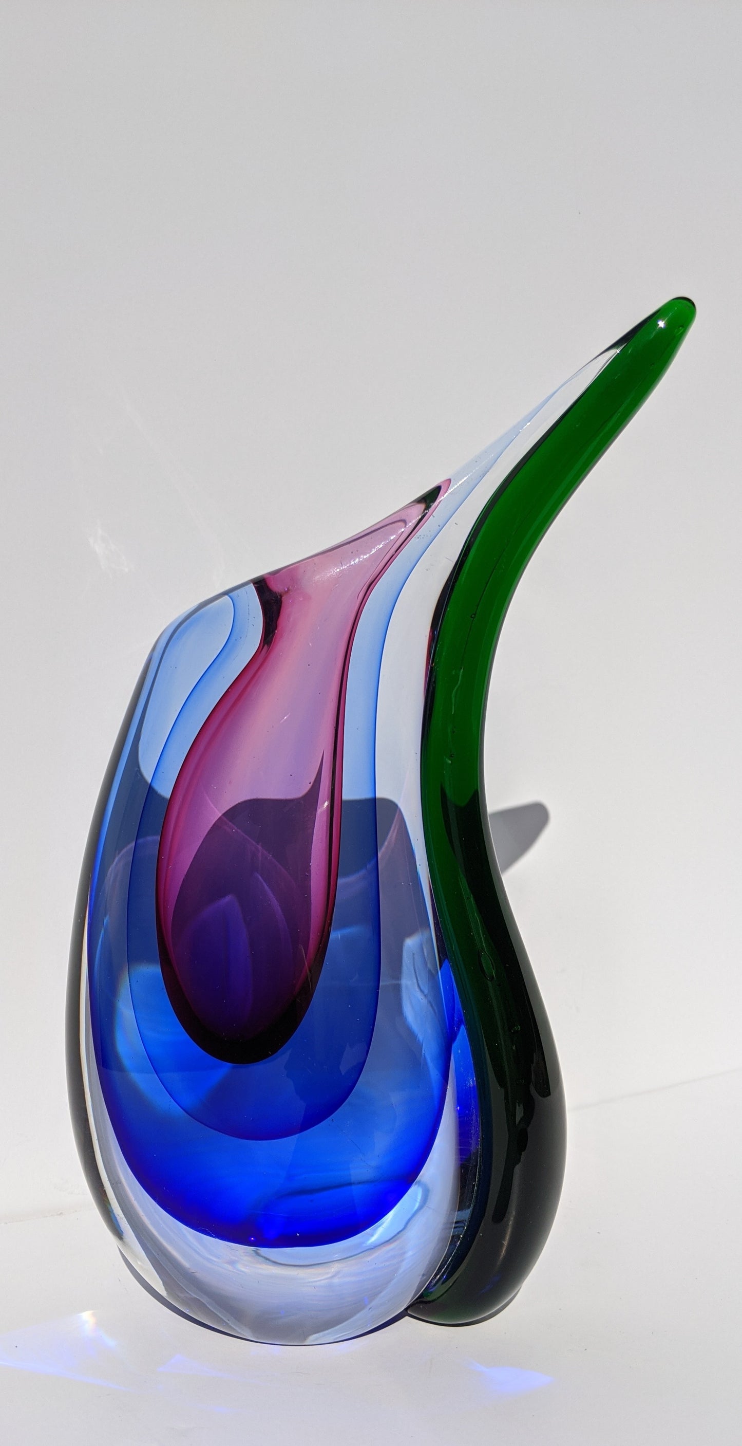 Sommerso Murano Style Glass Tear Vase