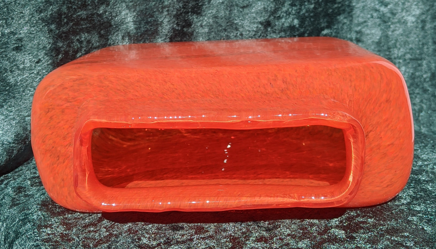 Orange Rectangular Vase