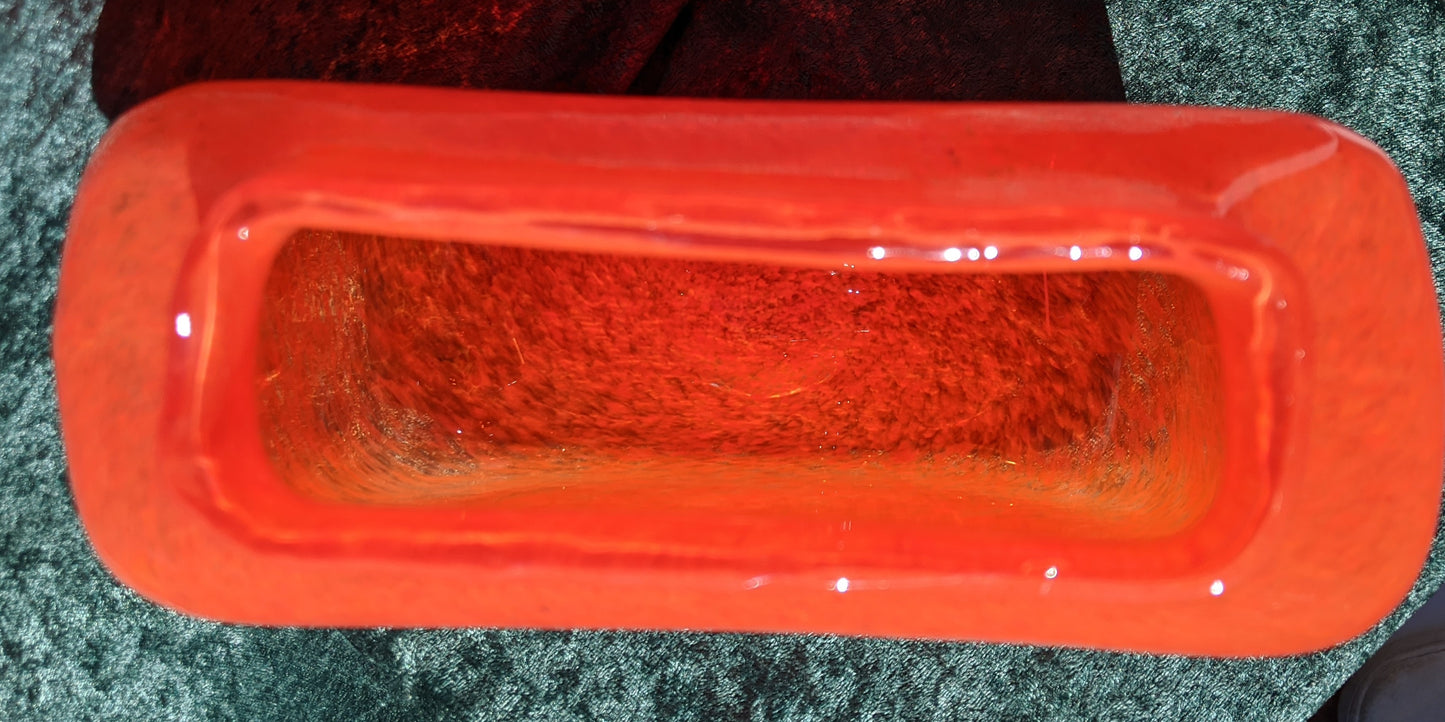 Orange Rectangular Vase