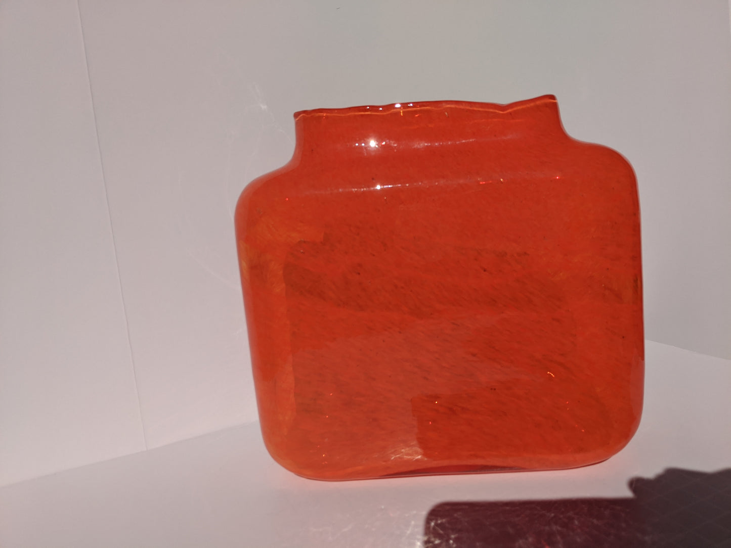 Orange Rectangular Vase