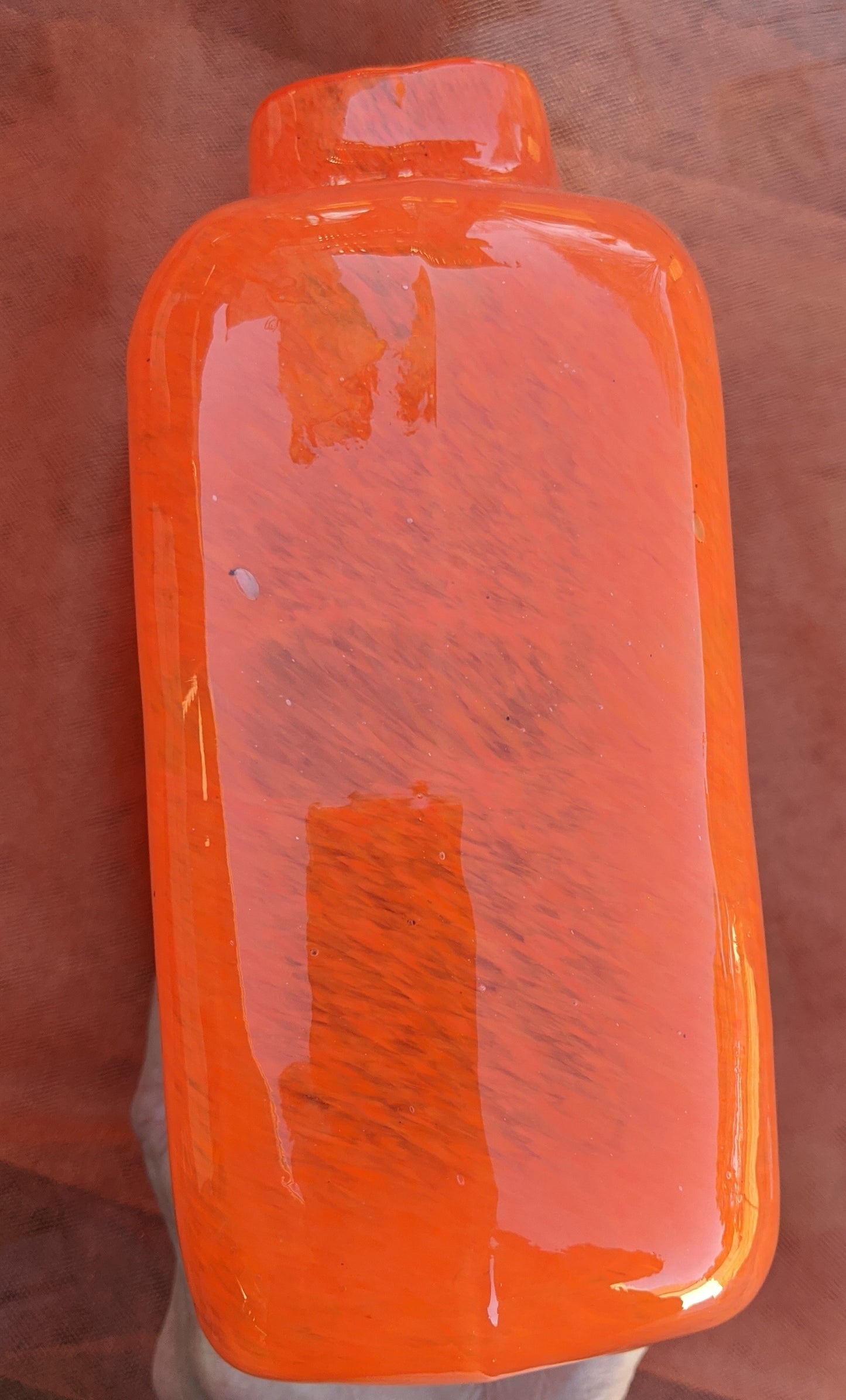 Orange Rectangular Vase