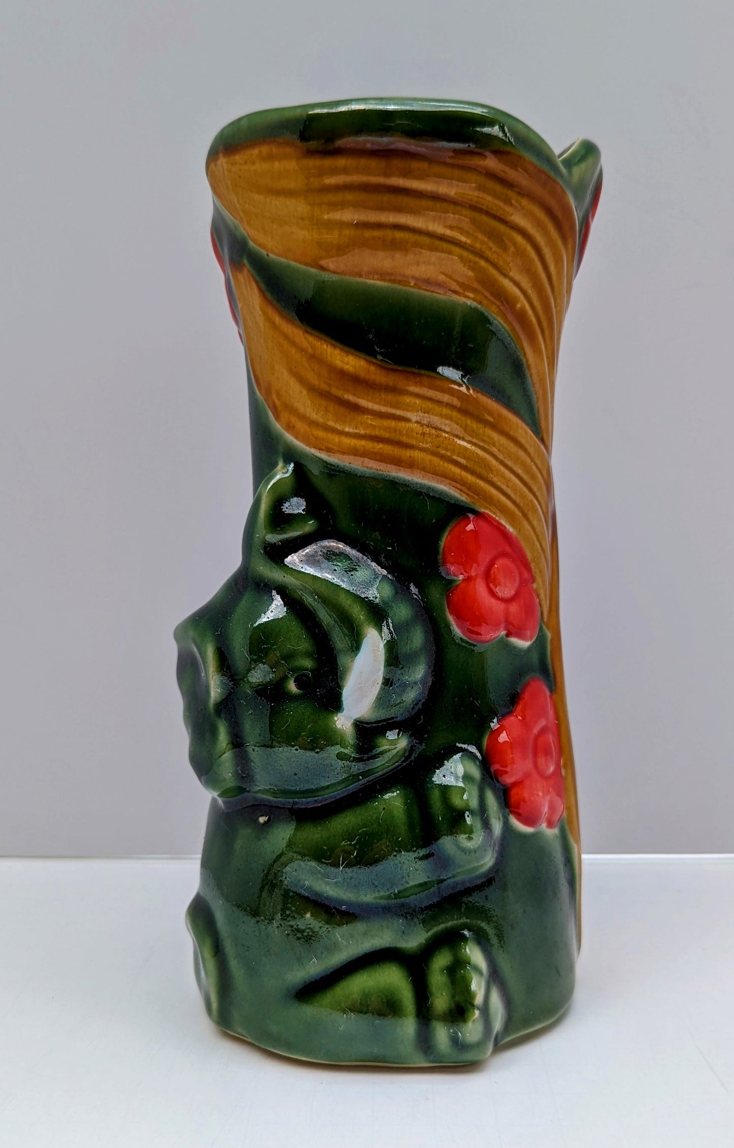 Majolica Elephant Vase