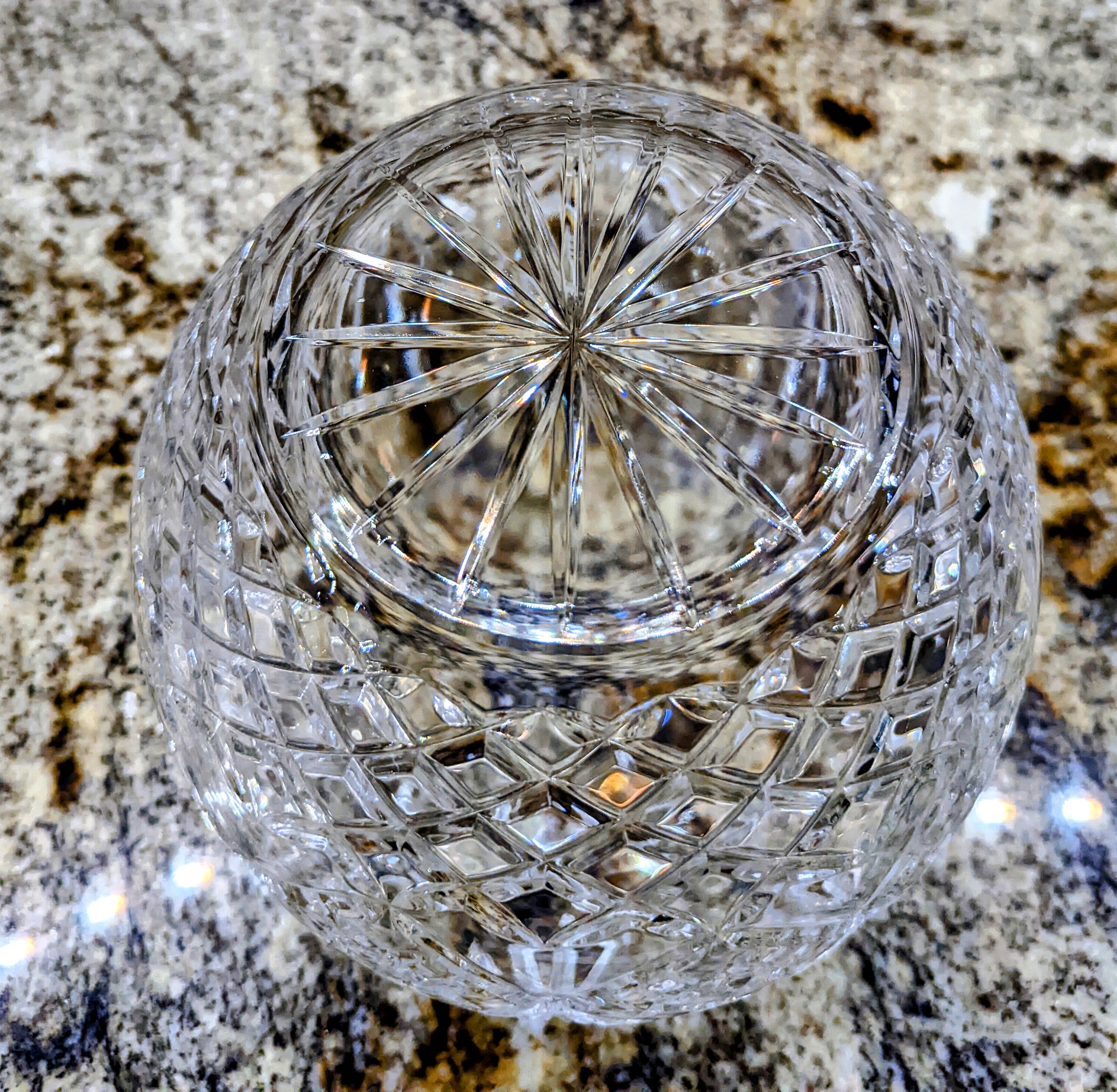 Clear Cut Lead Crystal outlets Rose Bowl