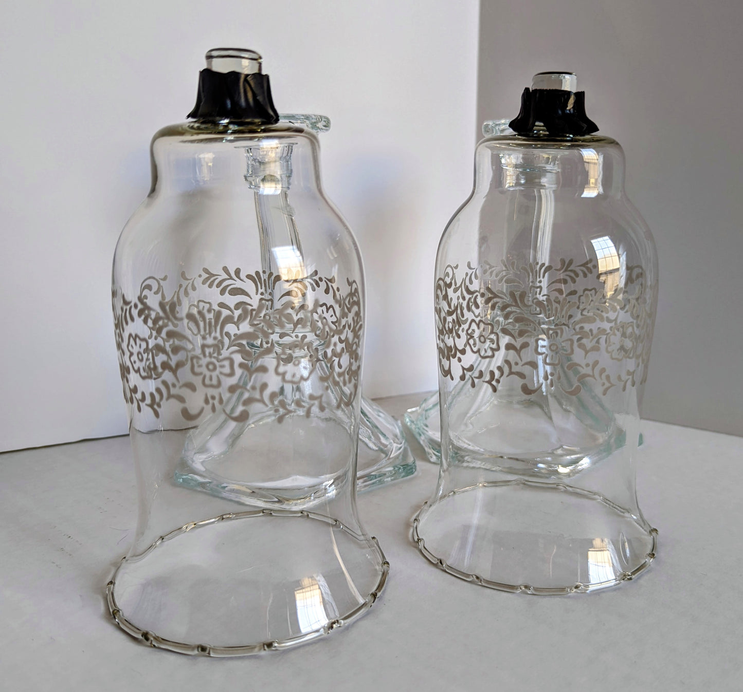 Hurricane Lamp Candelabra Holders (2)