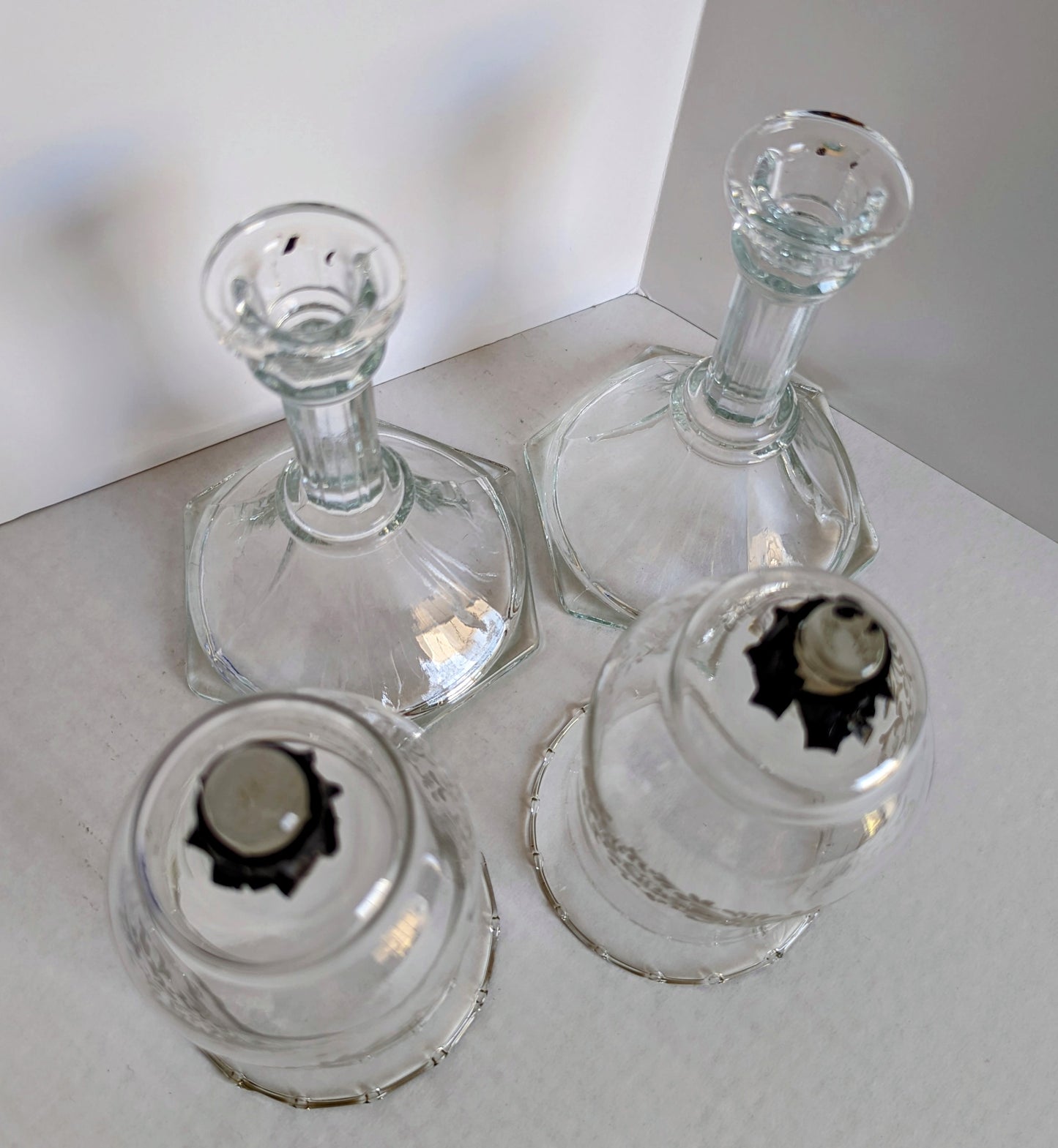 Hurricane Lamp Candelabra Holders (2)