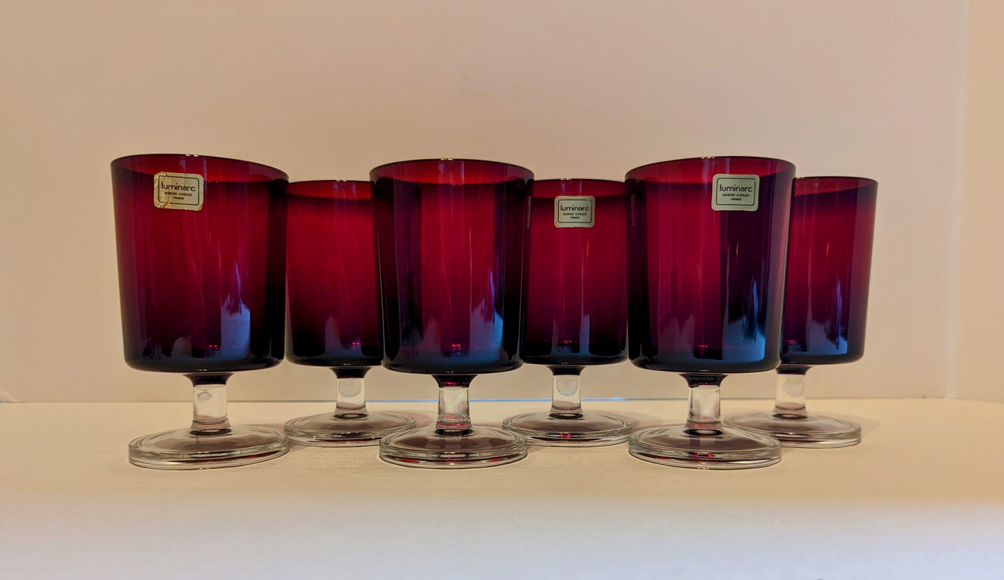 Luminarc Vintage Ruby Red Glasses (6)