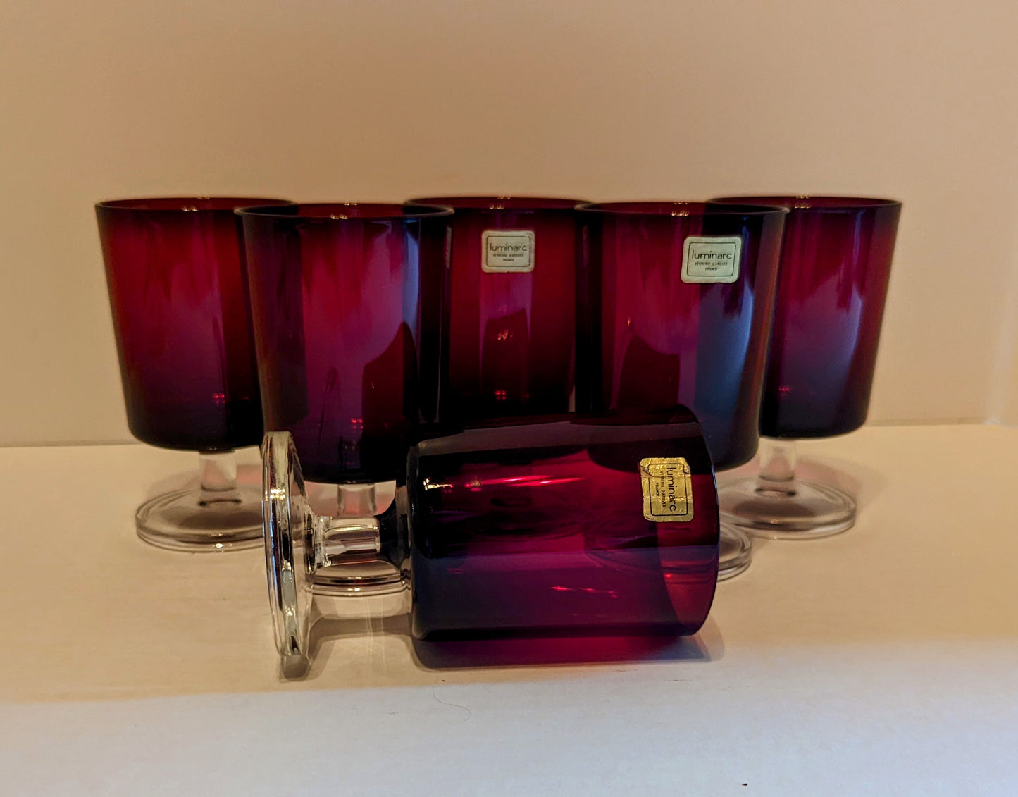 Luminarc Vintage Ruby Red Glasses (6)