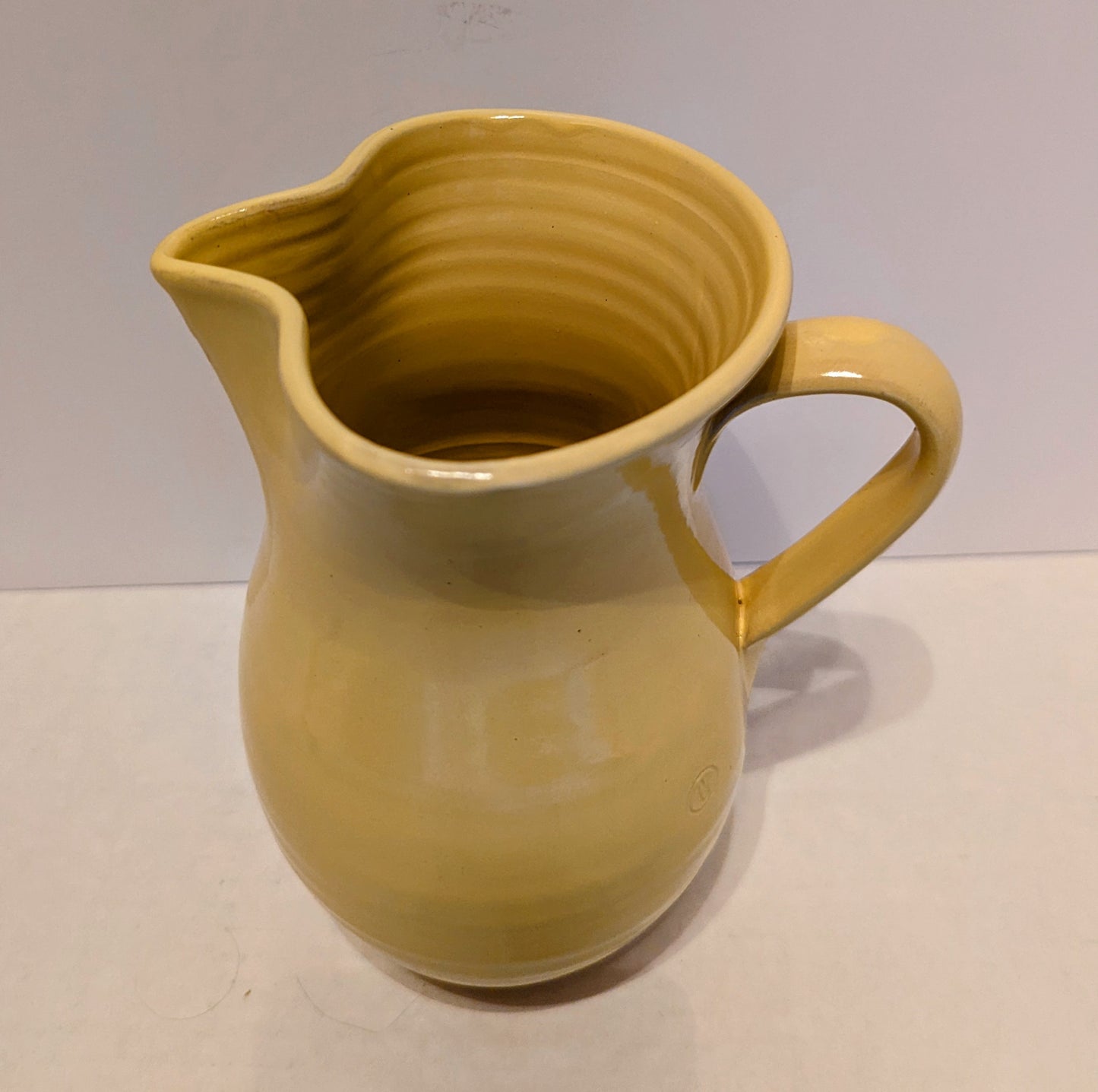 Yellow Hand Thrown Pitcher