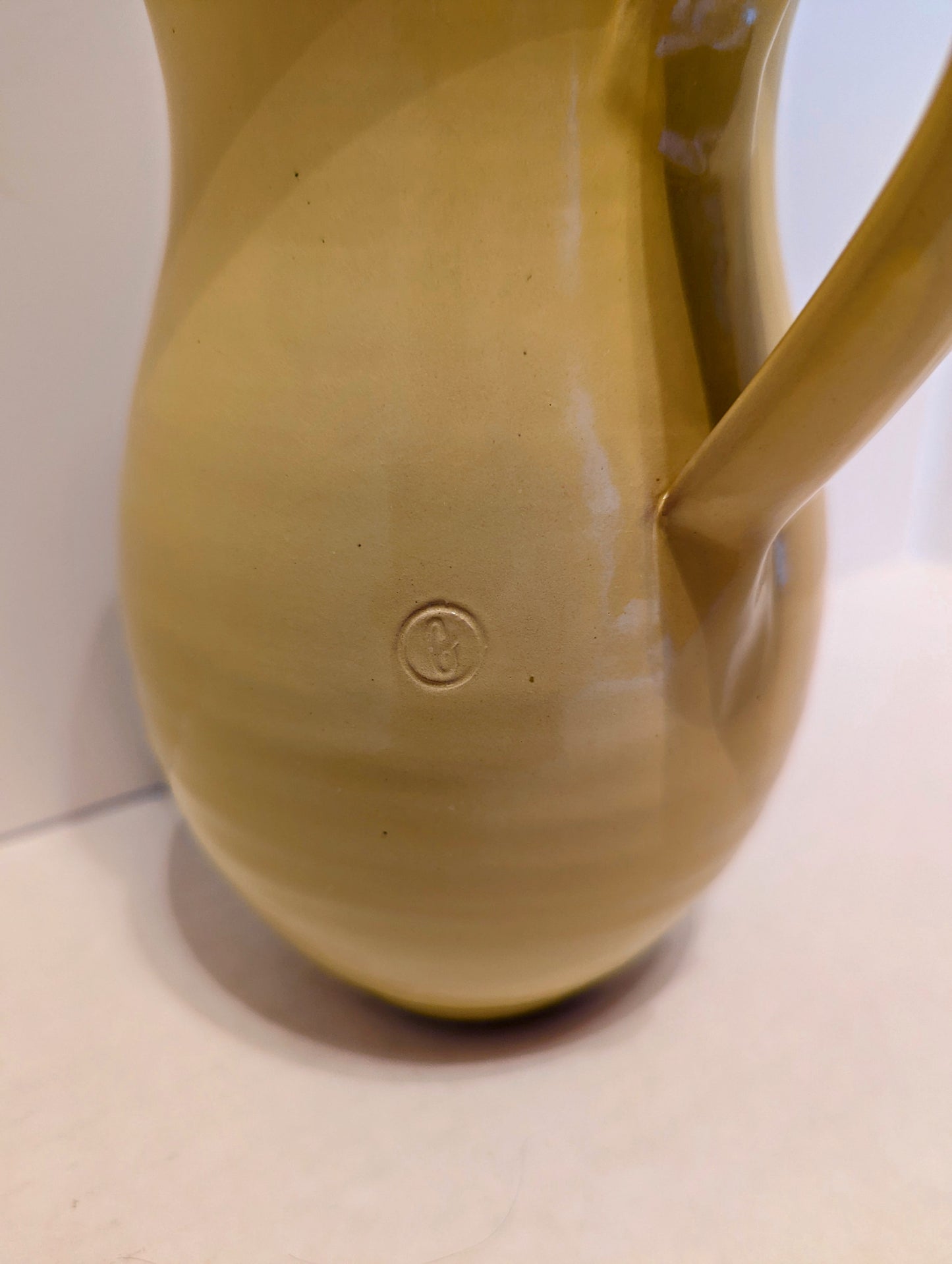 Yellow Hand Thrown Pitcher