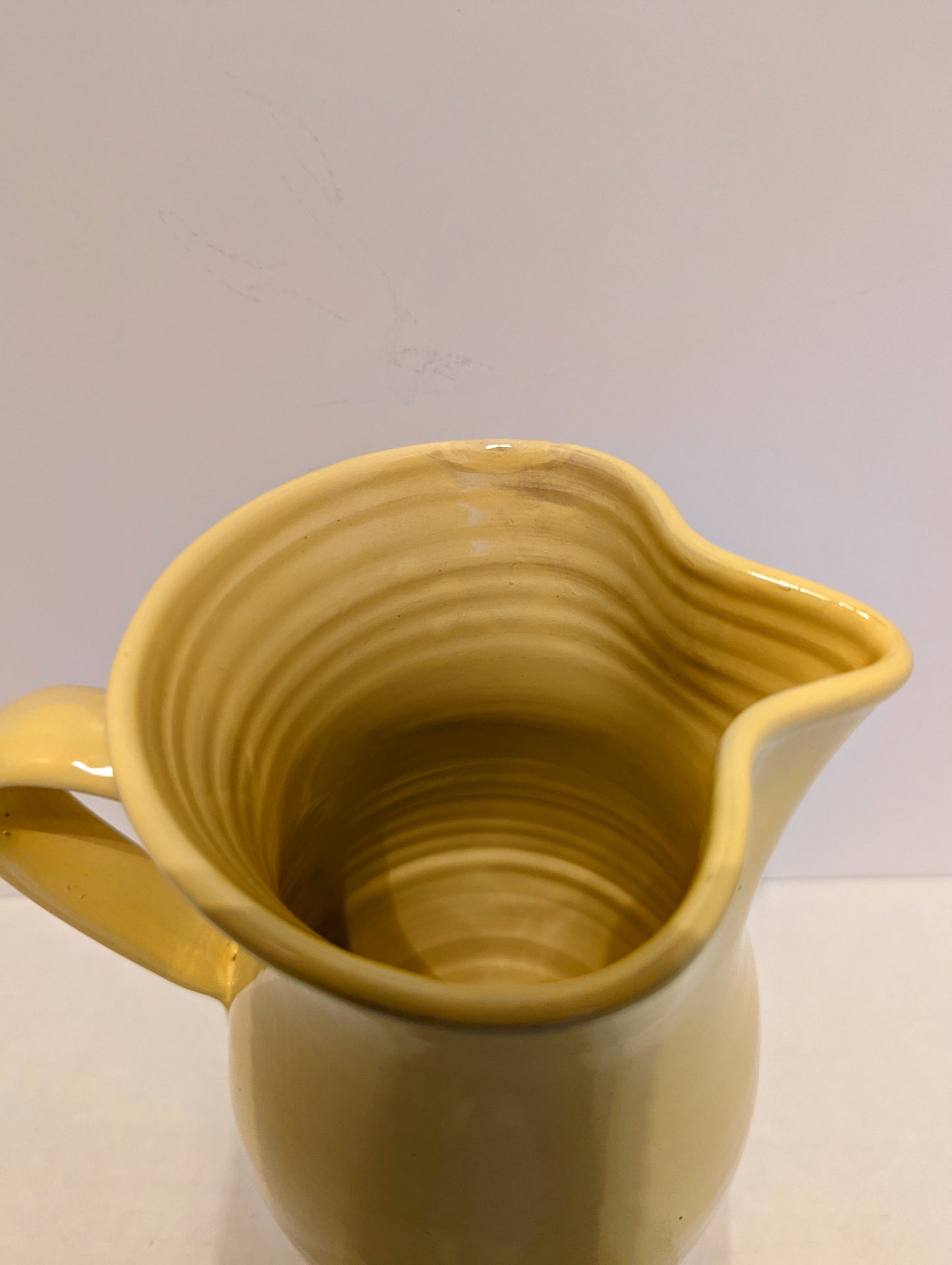 Yellow Hand Thrown Pitcher