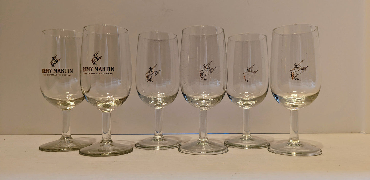 Remi Martin Vintage Cellarmaster Glasses in Wooden Box 1970's