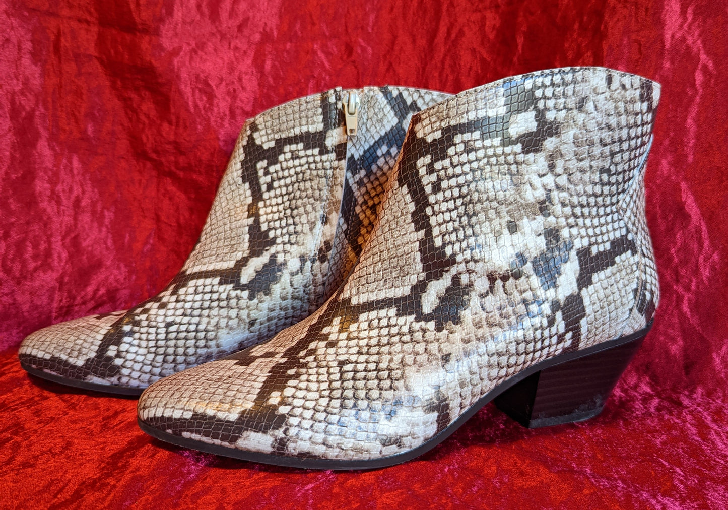 I-N-C IDRA Snake Print Ankle Boots