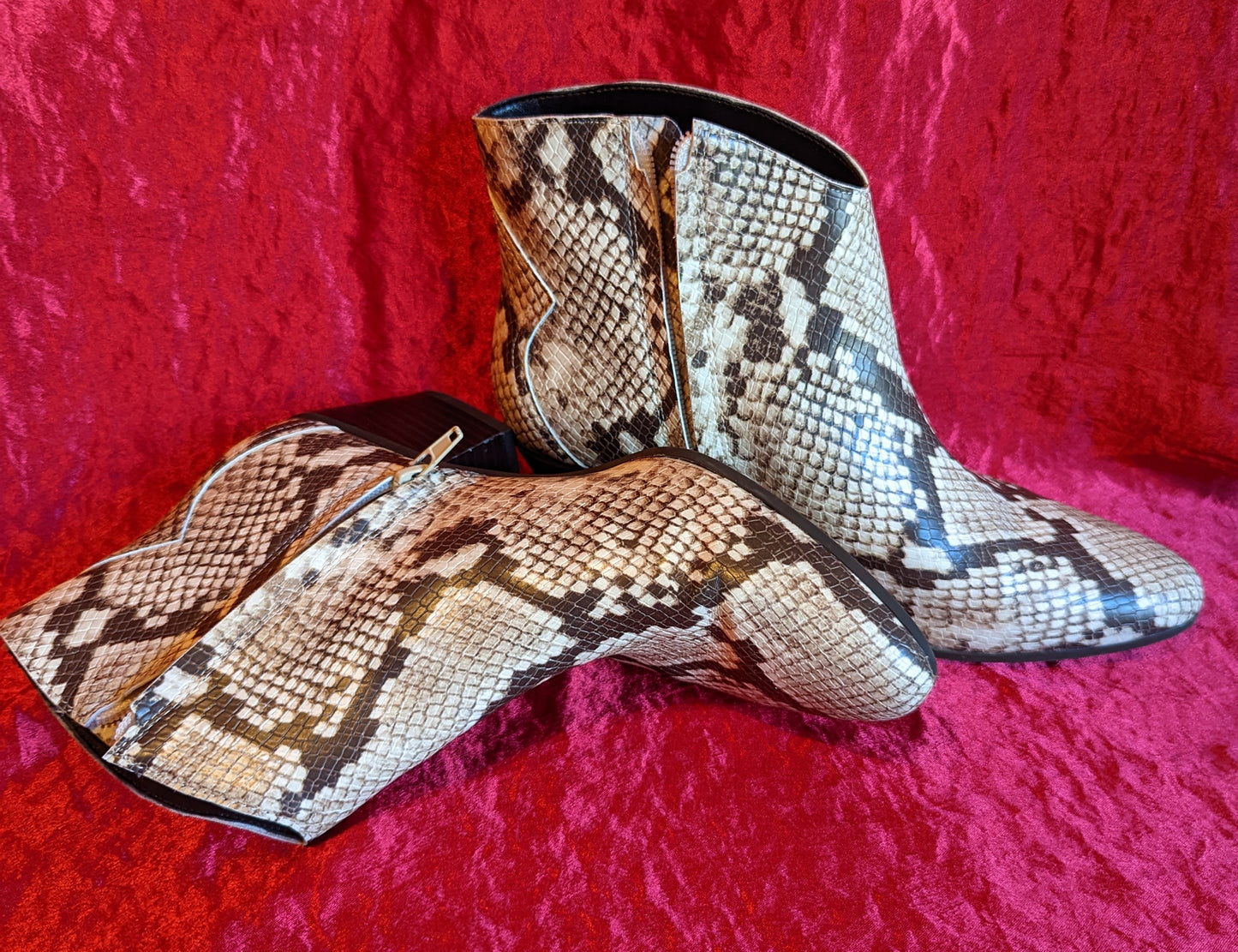 I-N-C IDRA Snake Print Ankle Boots