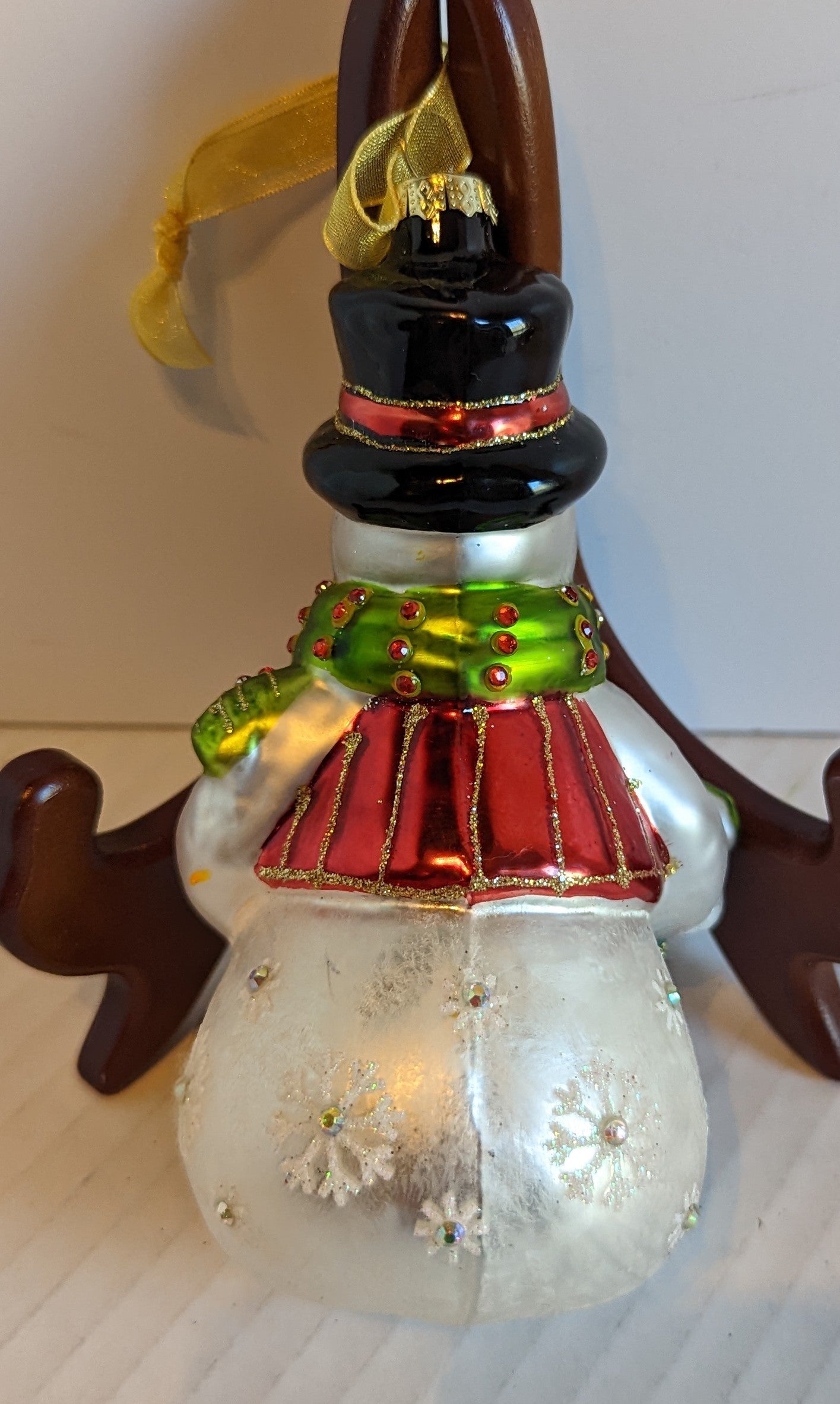 Vintage Glass Snowman Ornament