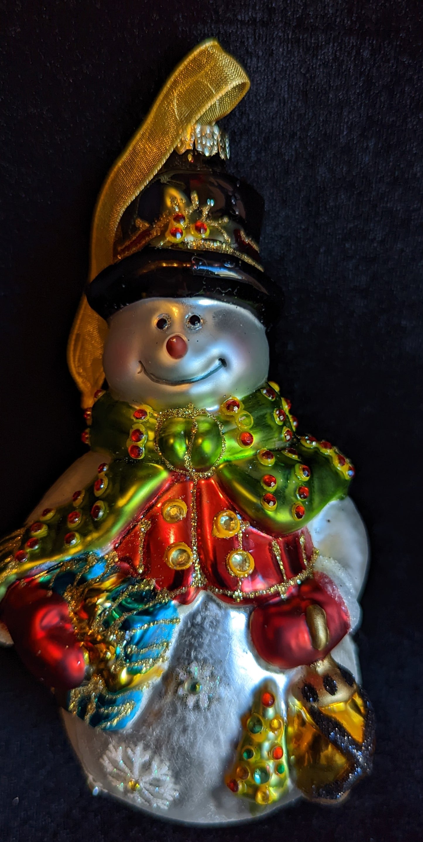 Vintage Glass Snowman Ornament