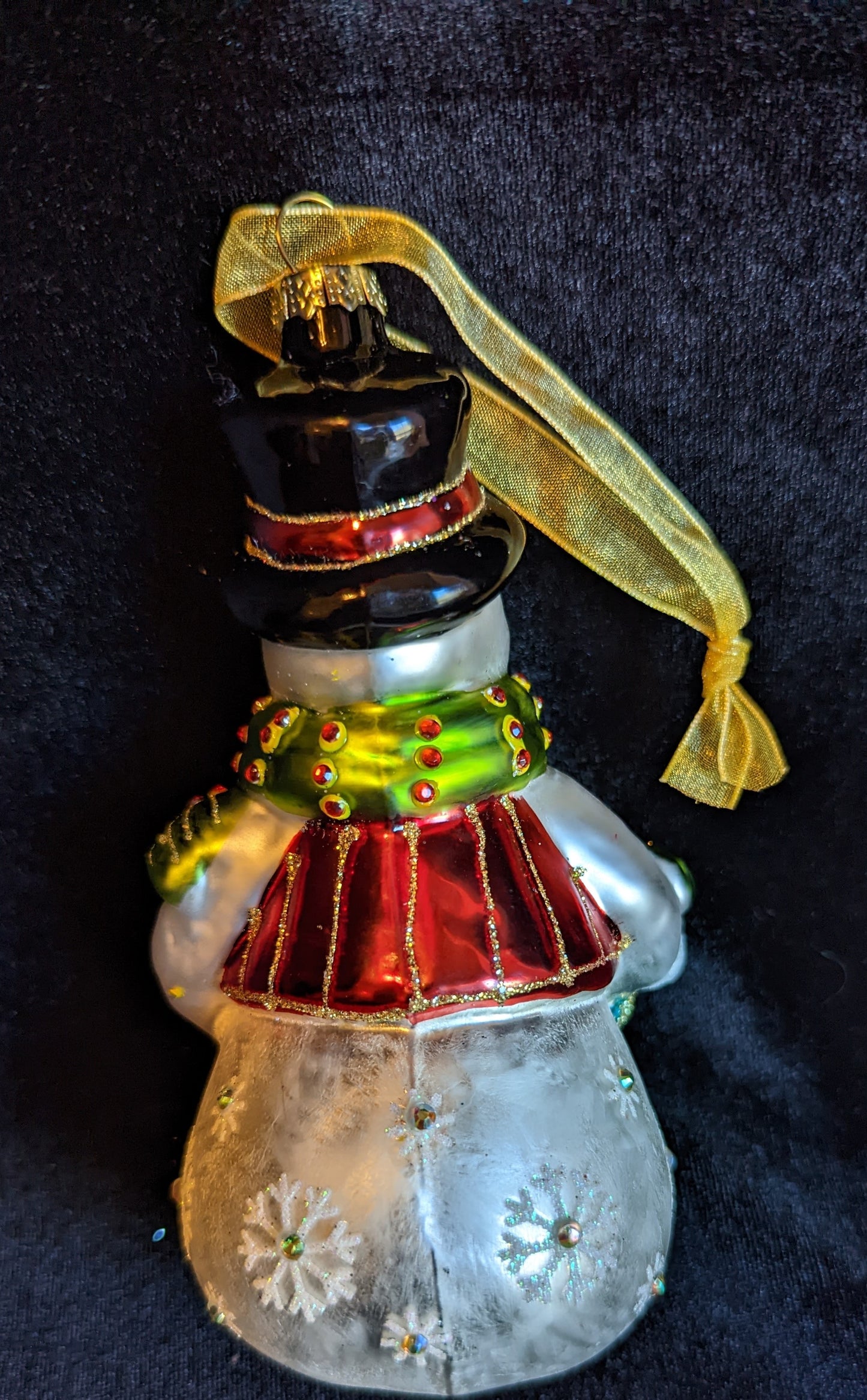 Vintage Glass Snowman Ornament