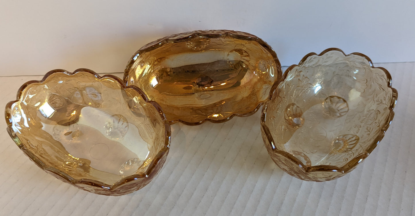 Jeannette Floragold Vintage Candy Dishes (3)