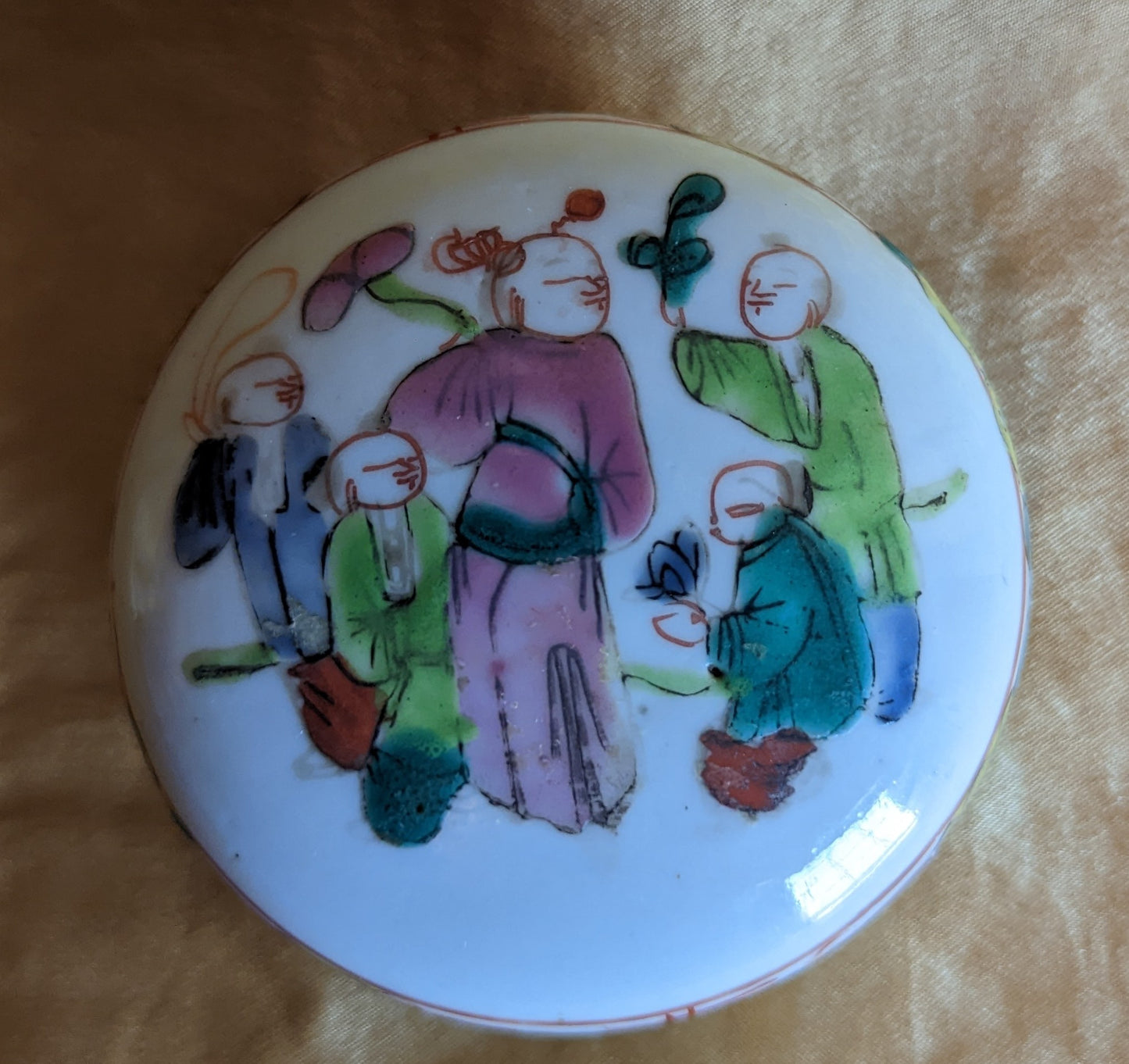 Antique 1900's Famille Rose Porcelain Paste Box Dish