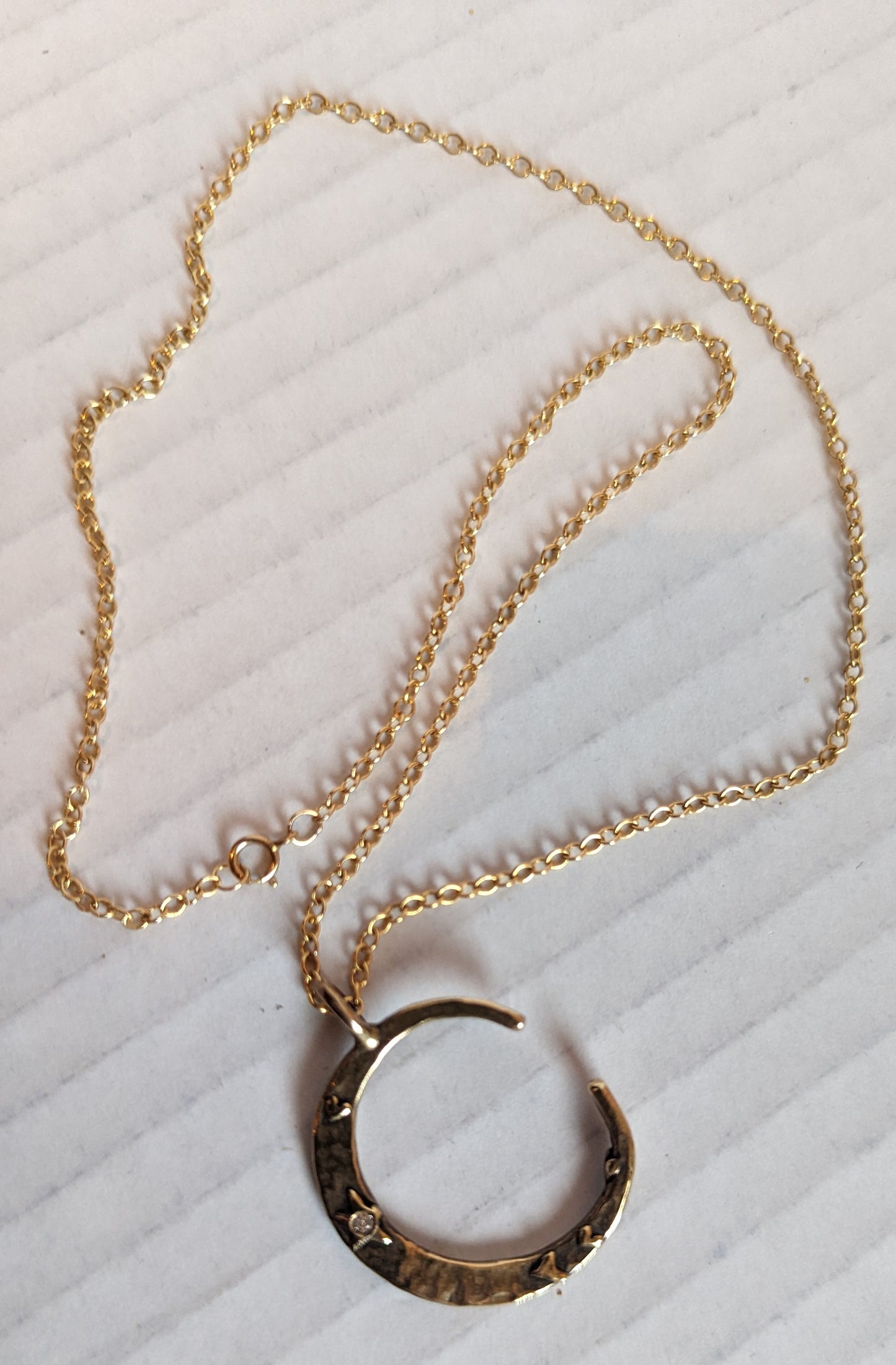 Crescent Moon Diamond Necklace