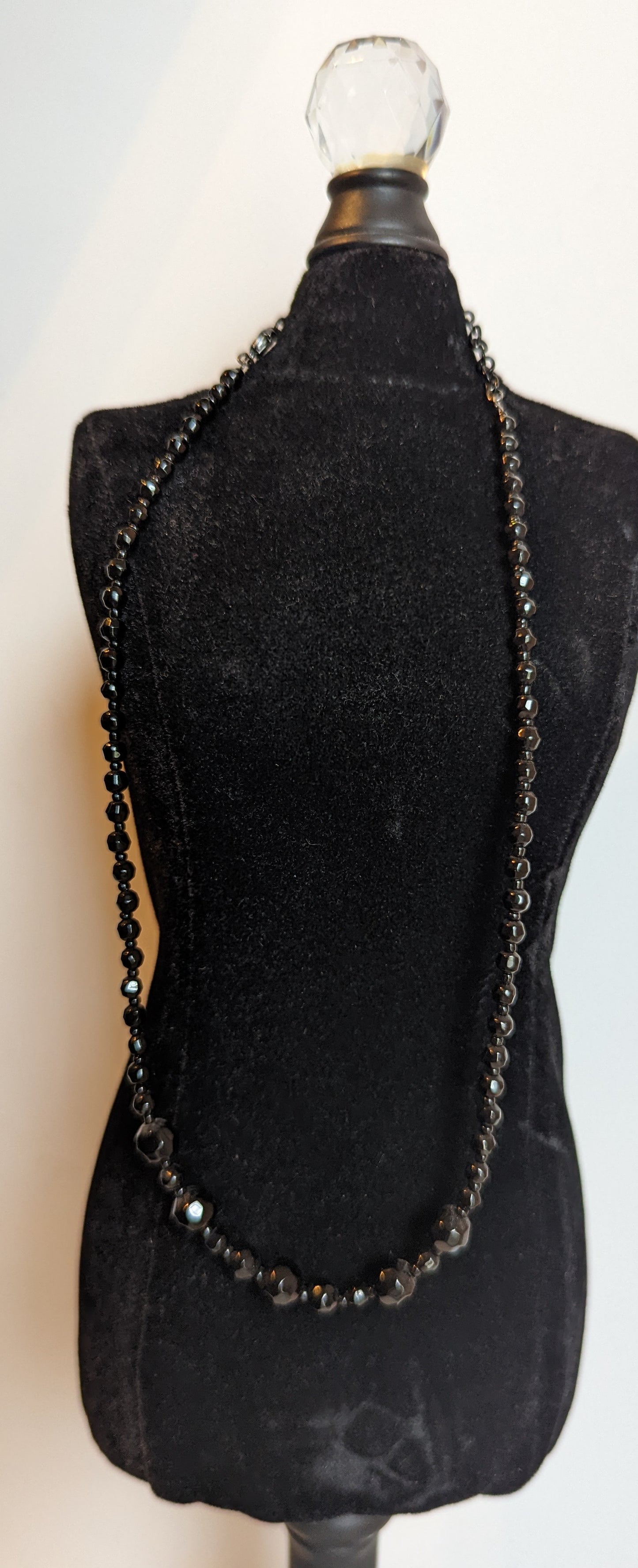 Black Bead Necklace 19.5"