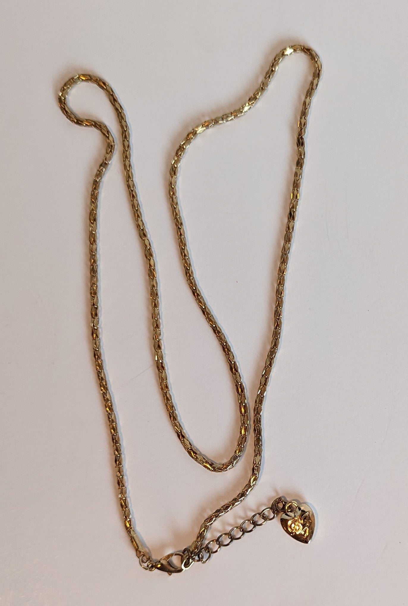 Betsy Johnson Hollow Gold Toned Rope Vintage Necklace 26"