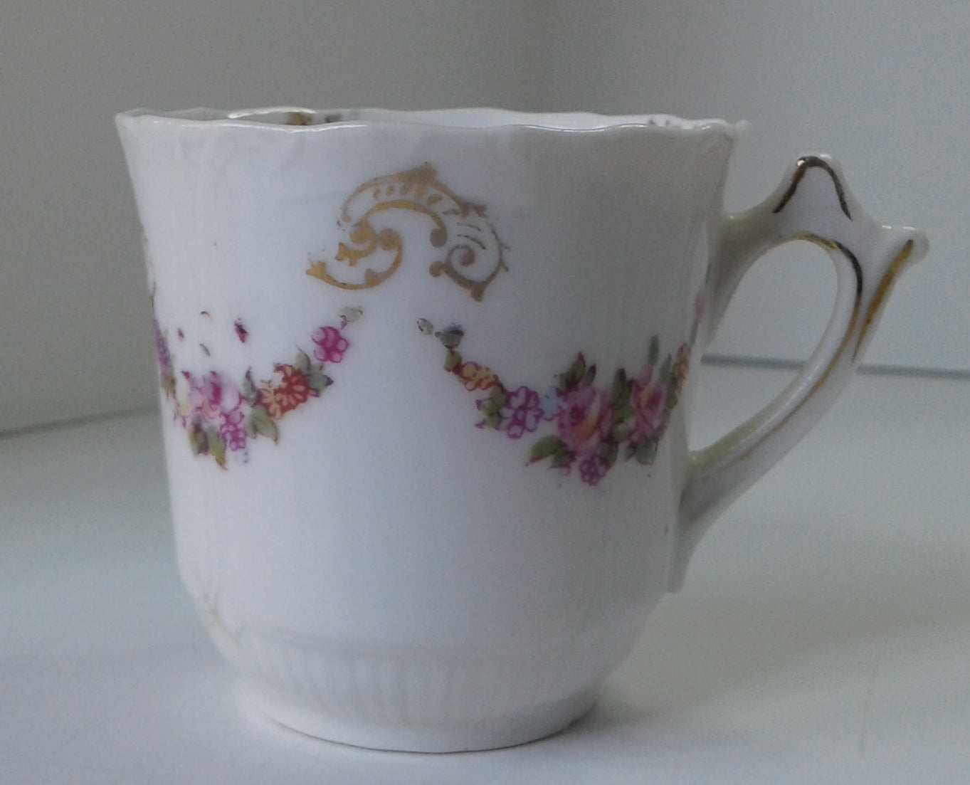 German Floral Swag Demitasse Cup