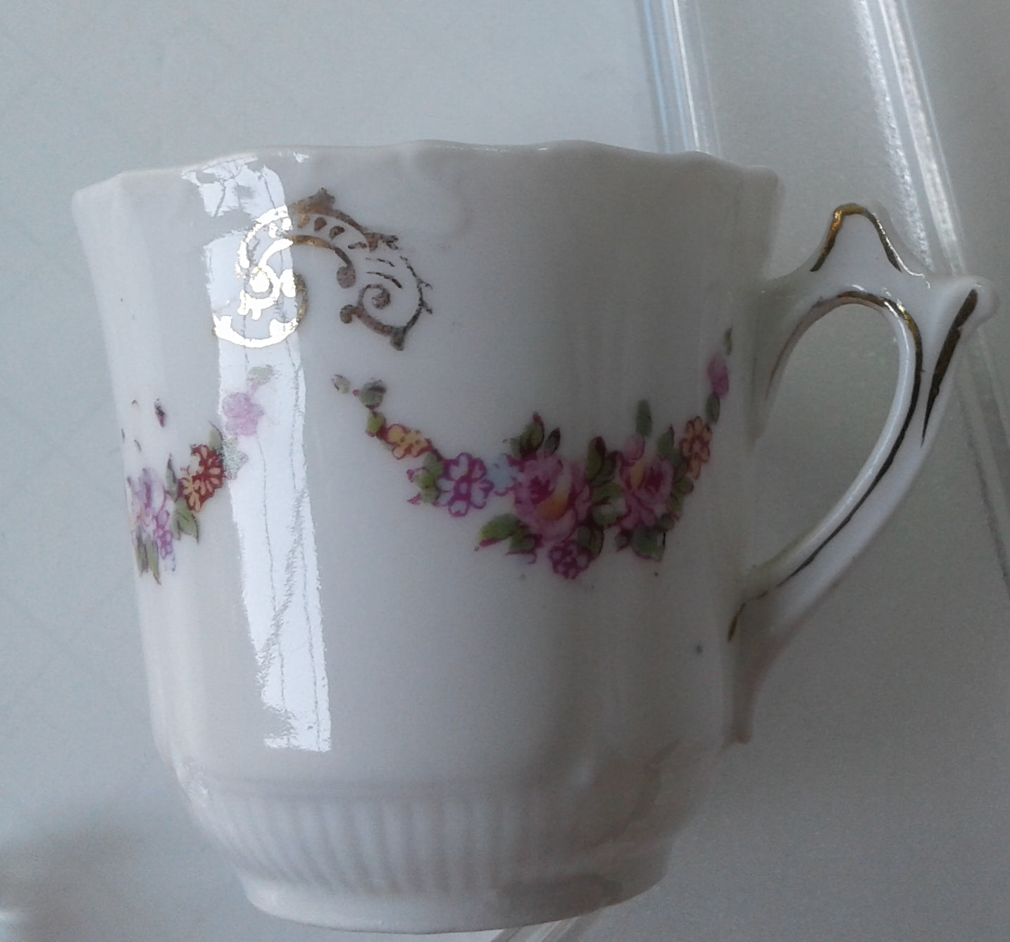 German Floral Swag Demitasse Cup