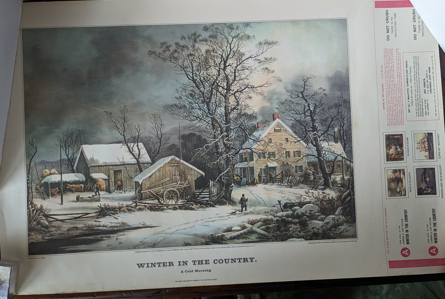 Currier and Ives Print, "Winter in the Country, A Cold Morning"