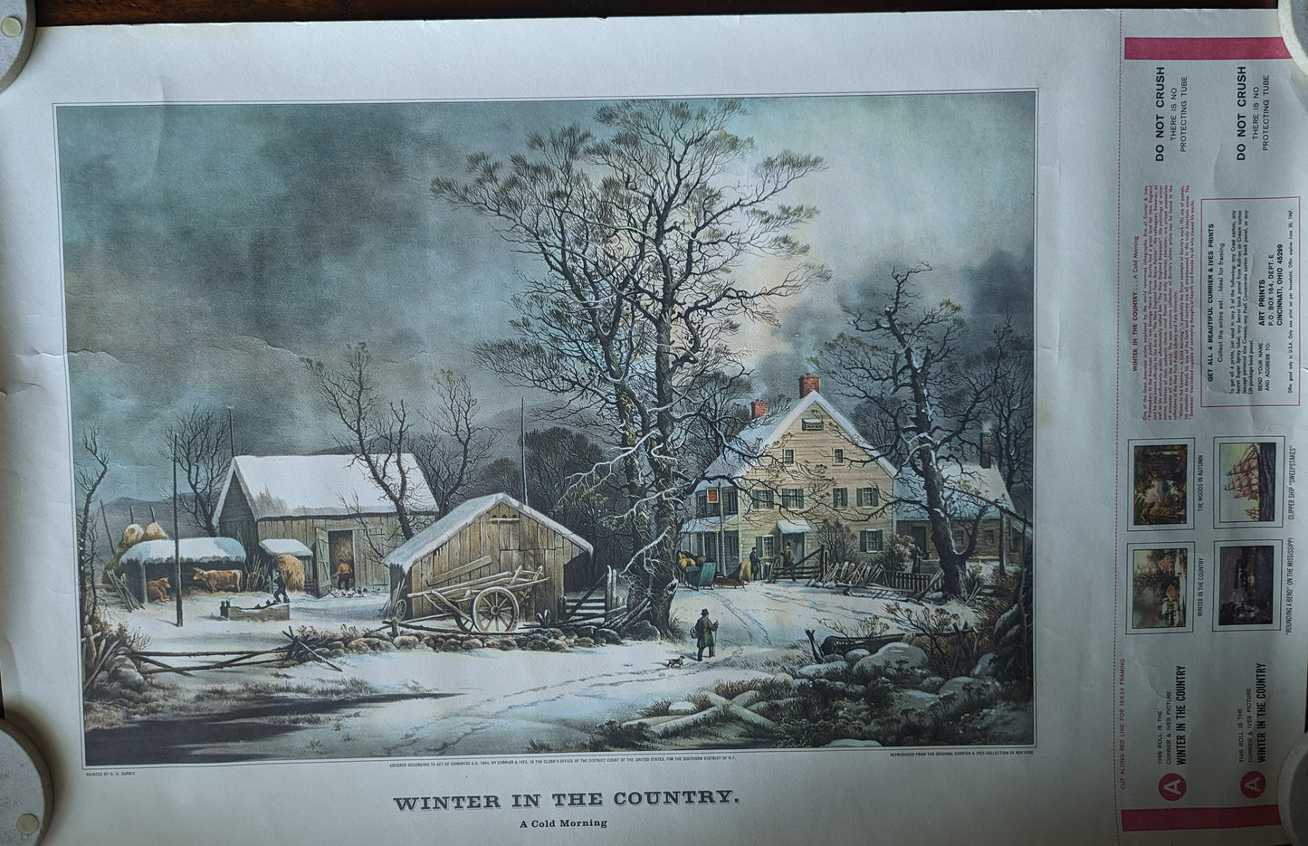 Currier and Ives Print, "Winter in the Country, A Cold Morning"