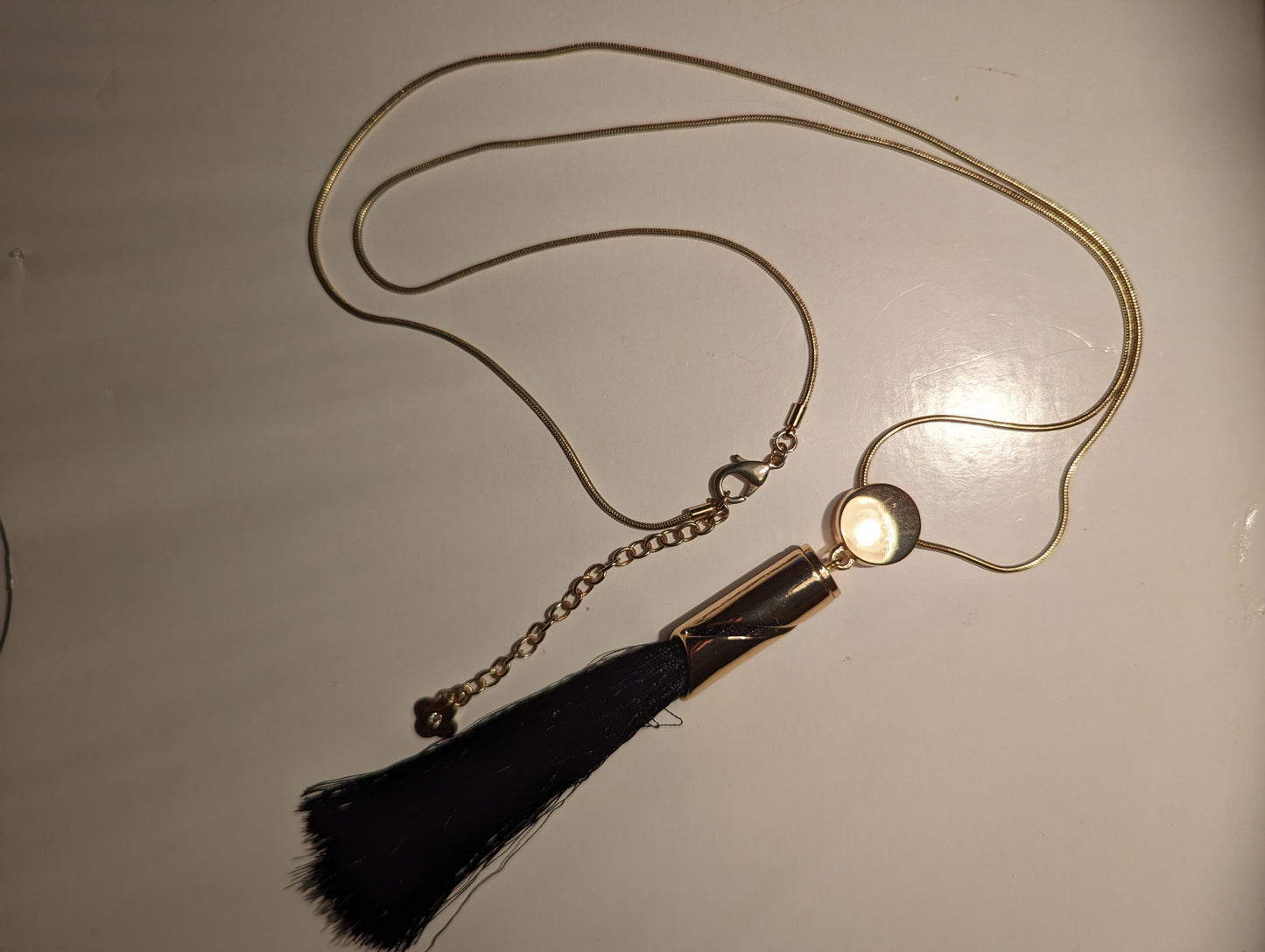 Necklace with Black Silk Pendant