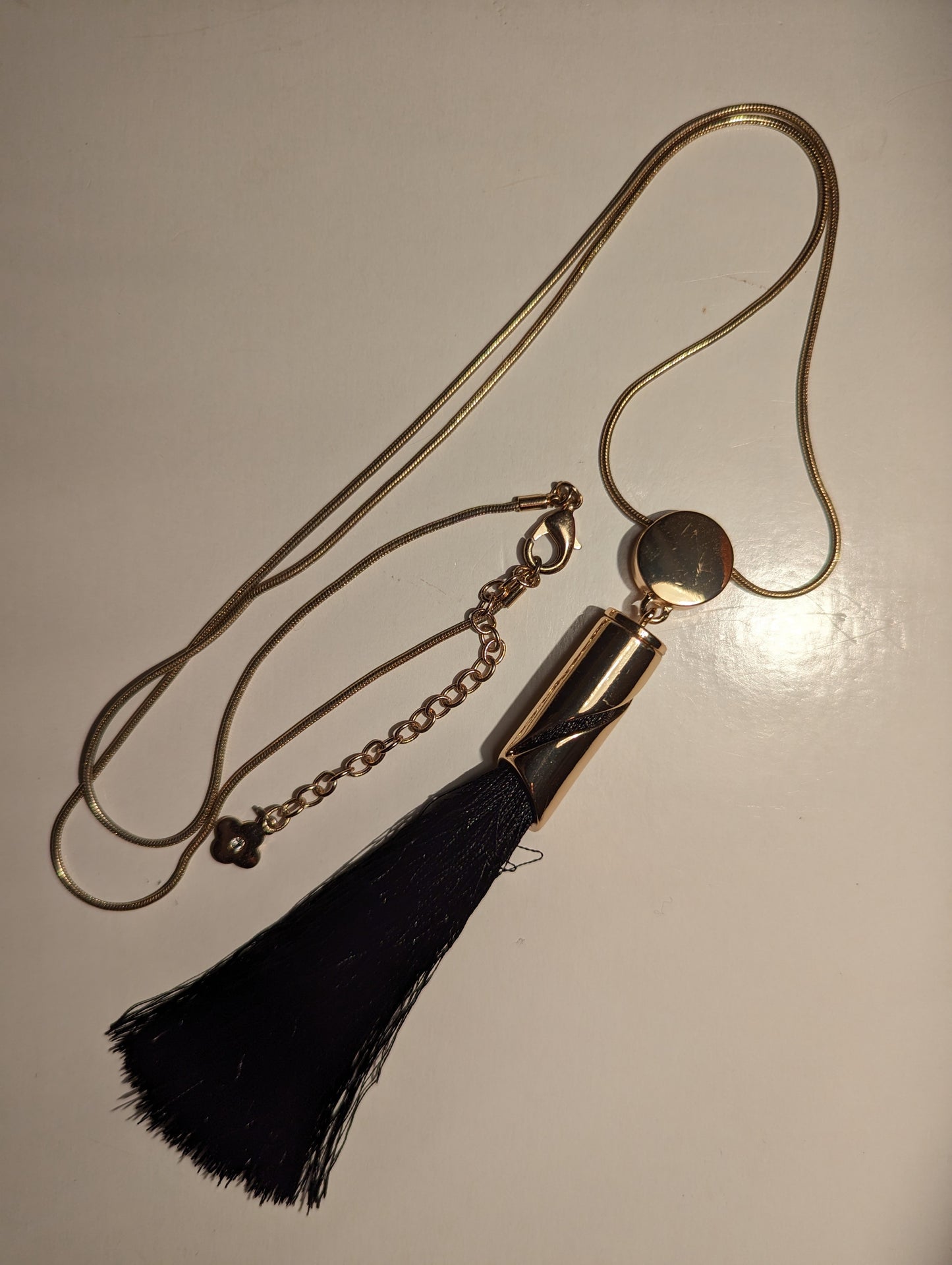 Necklace with Black Silk Pendant