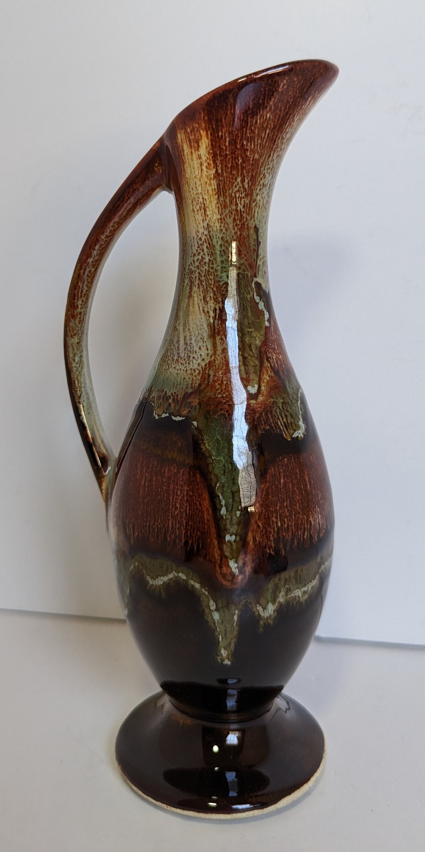 Vintage Dryden Arkansas Drip Glaze Pitcher from 1968