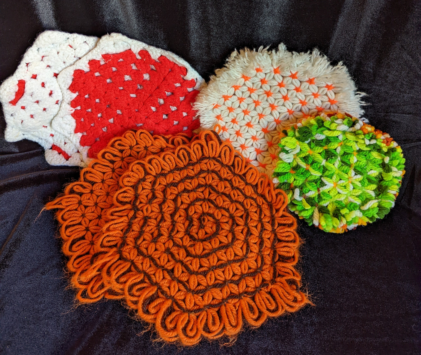 Hand Crocheted Vintage Trivets/Hot Pads (6)