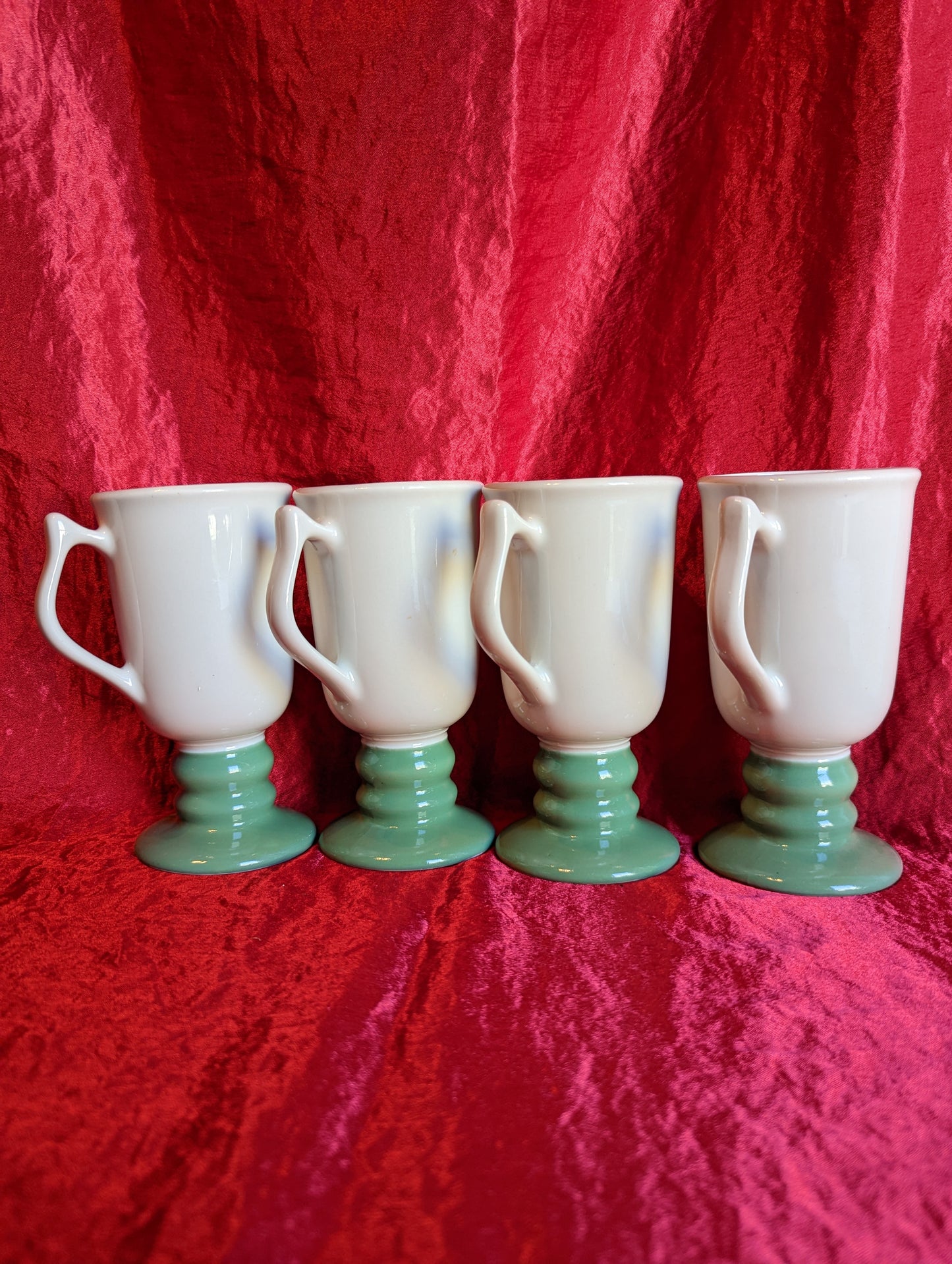 Hall Pottery, Pedestal Vintage Mugs (4)