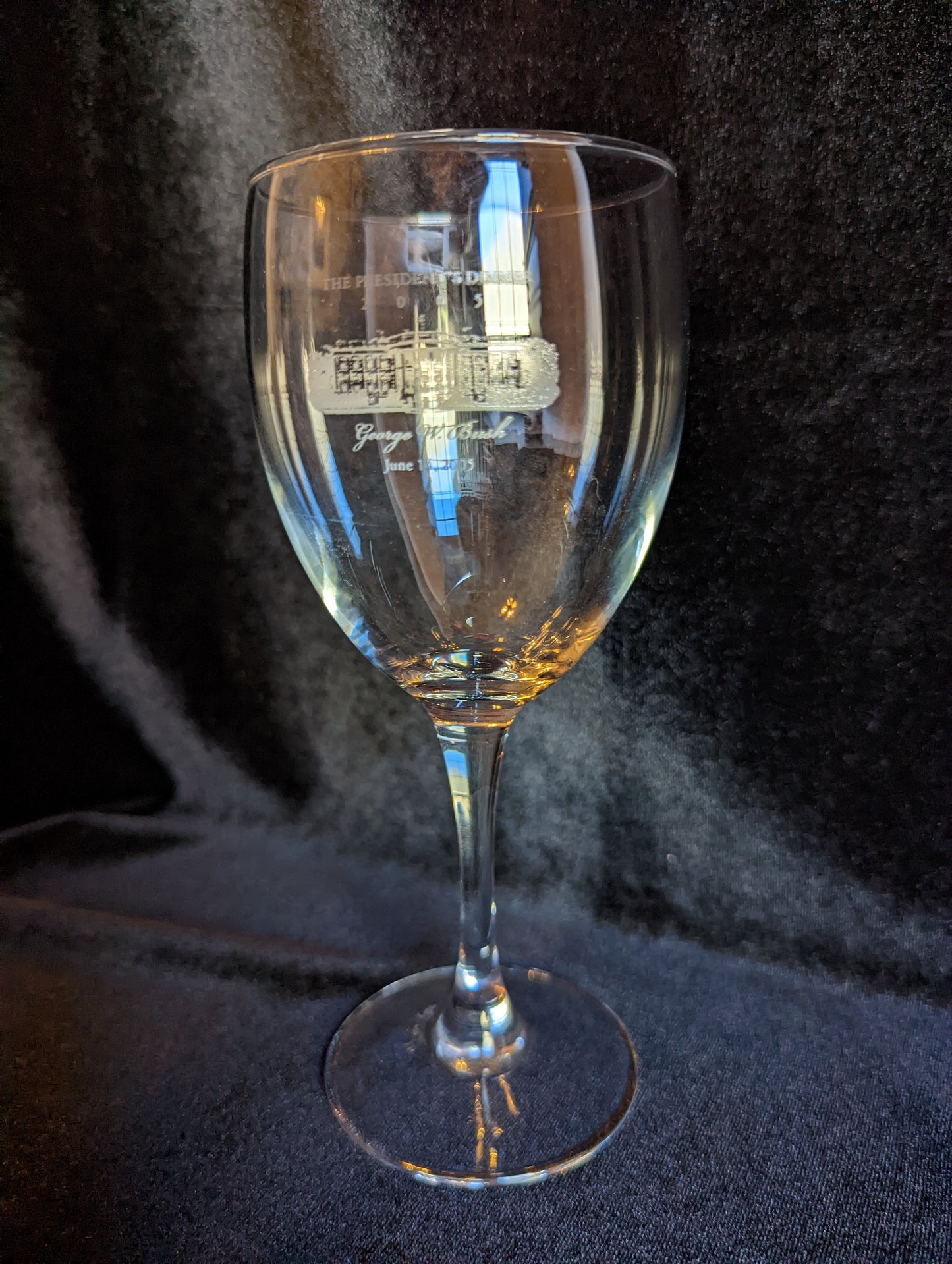 George W. Bush Crystal Stem Glass