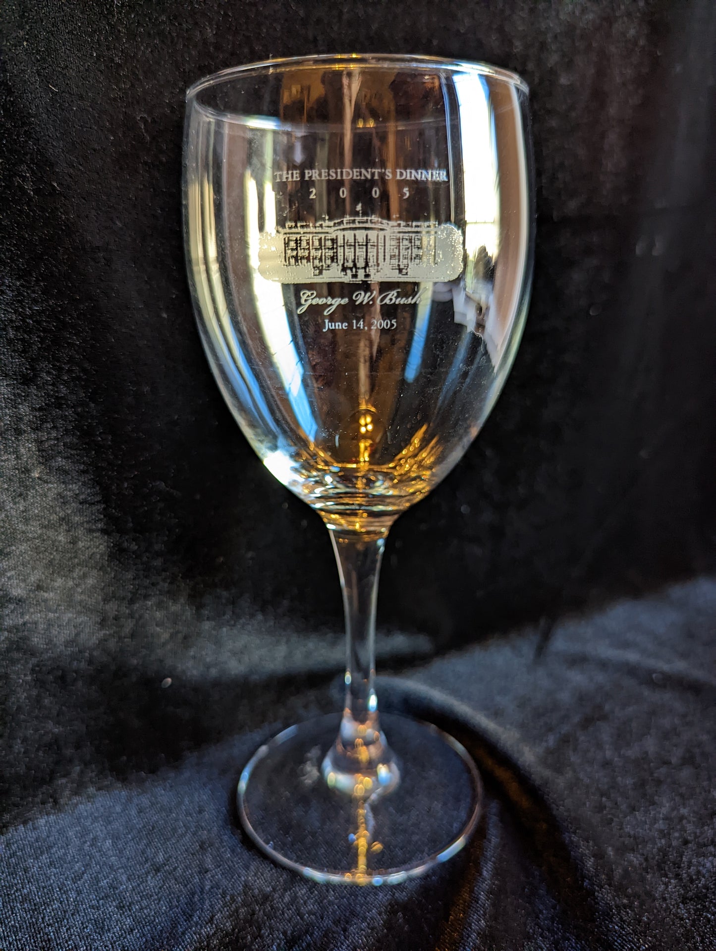 George W. Bush Crystal Stem Glass