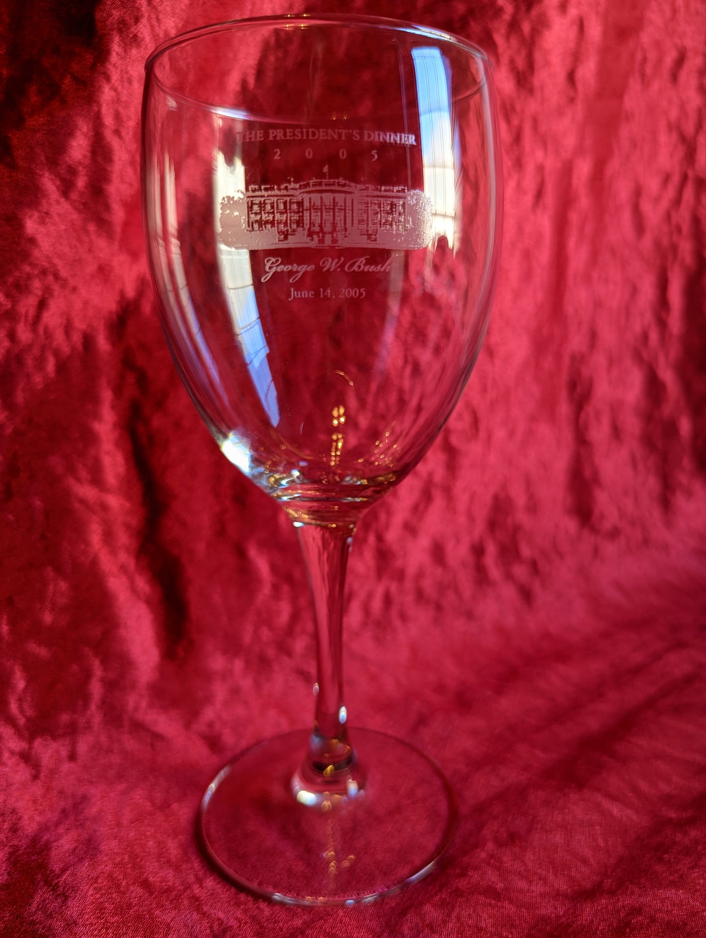 George W. Bush Crystal Stem Glass