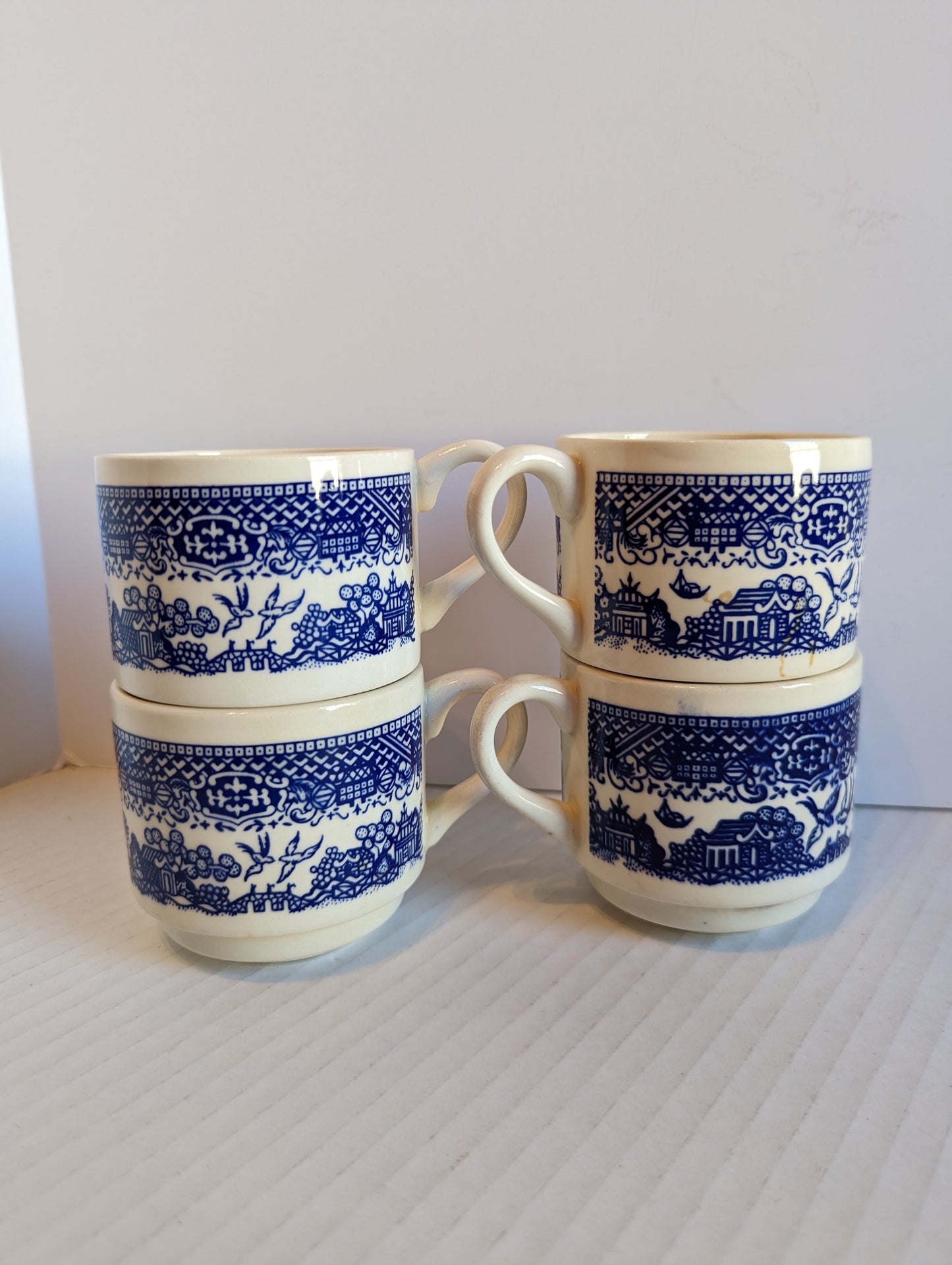 Blue Willow Ironstone Vintage Cups USA