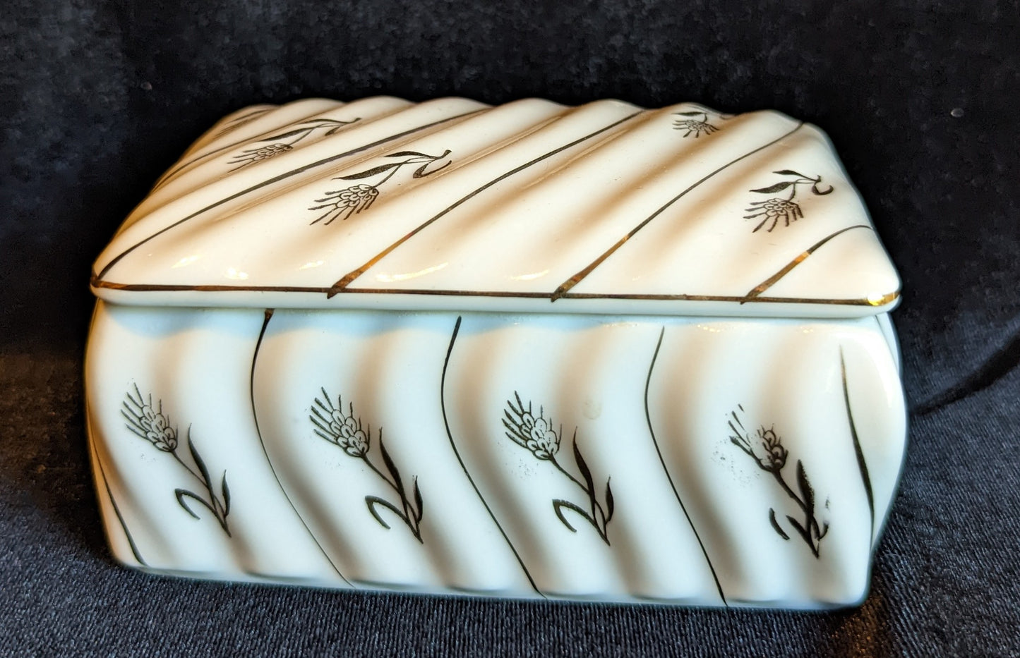 Lefton China Trinket Box Vintage 1970's