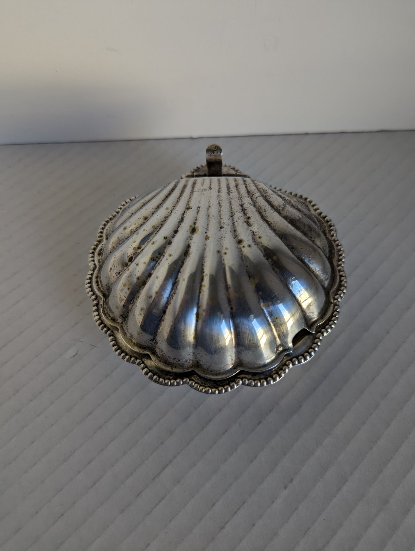 F & JL England Silverplated Antique Shell Dish