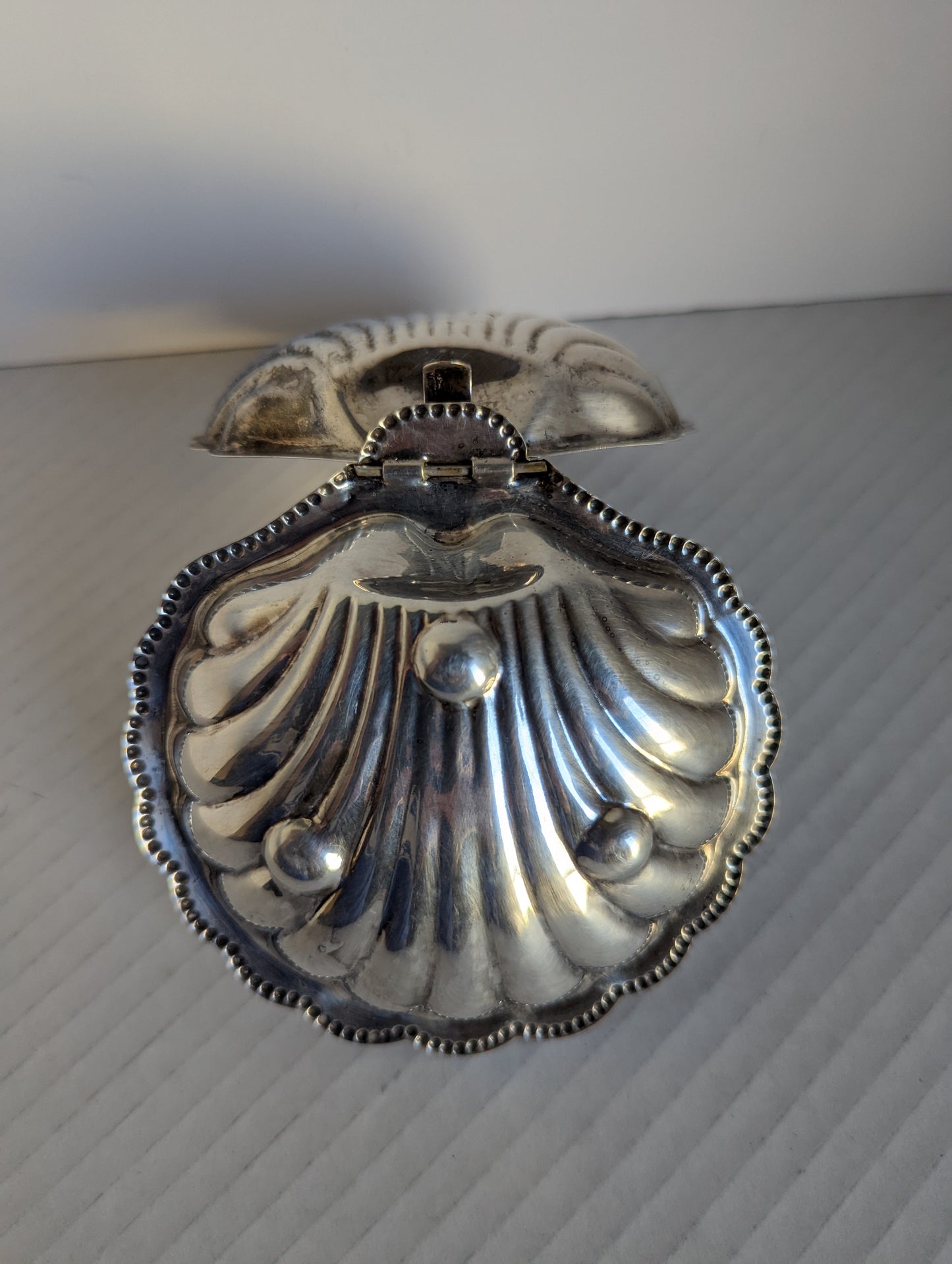 F & JL England Silverplated Antique Shell Dish