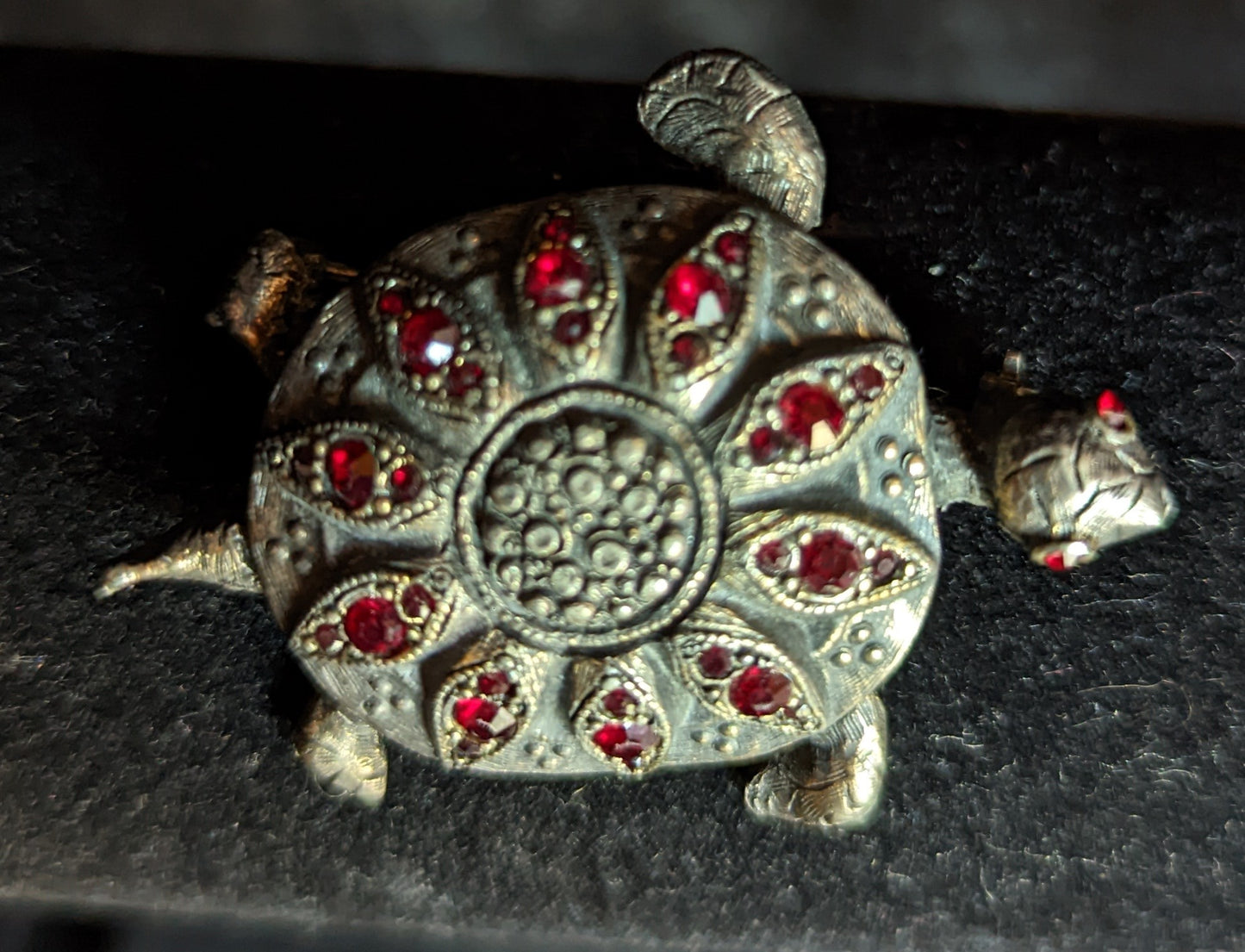 Turtle Rhinestone Vintage Brooch