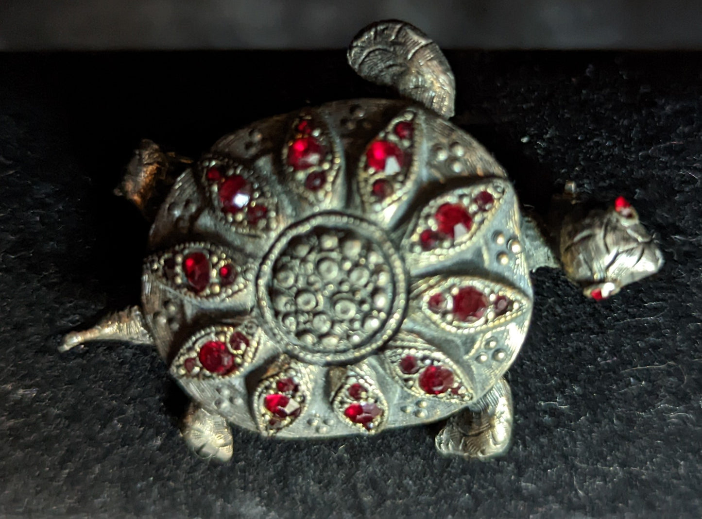 Turtle Rhinestone Vintage Brooch