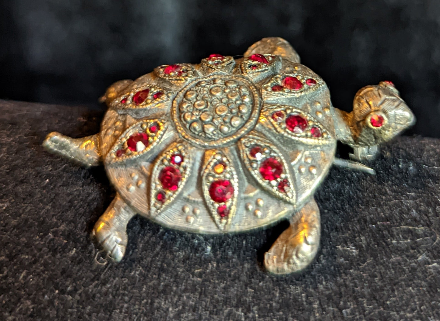 Turtle Rhinestone Vintage Brooch