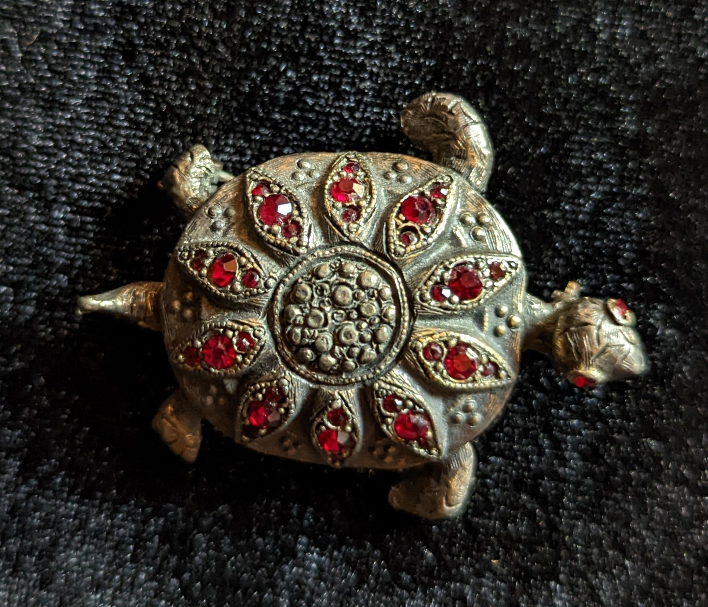 Turtle Rhinestone Vintage Brooch