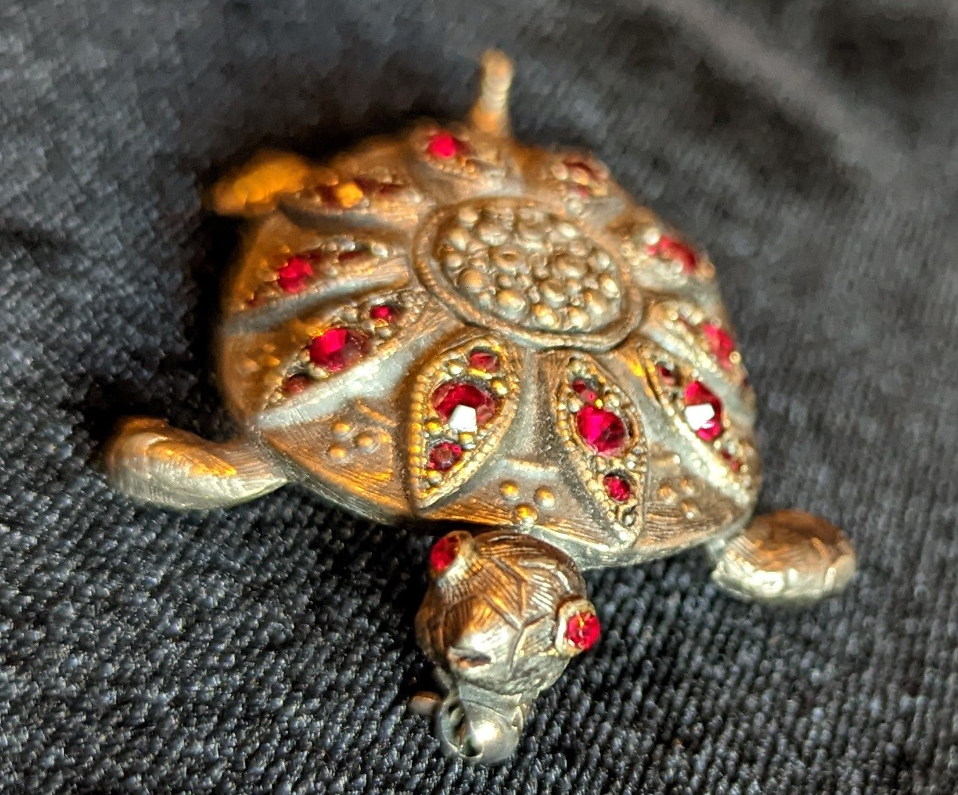 Turtle Rhinestone Vintage Brooch