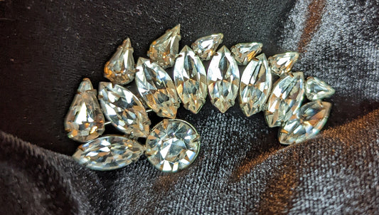 1950's Clear Rhinestone Brooch