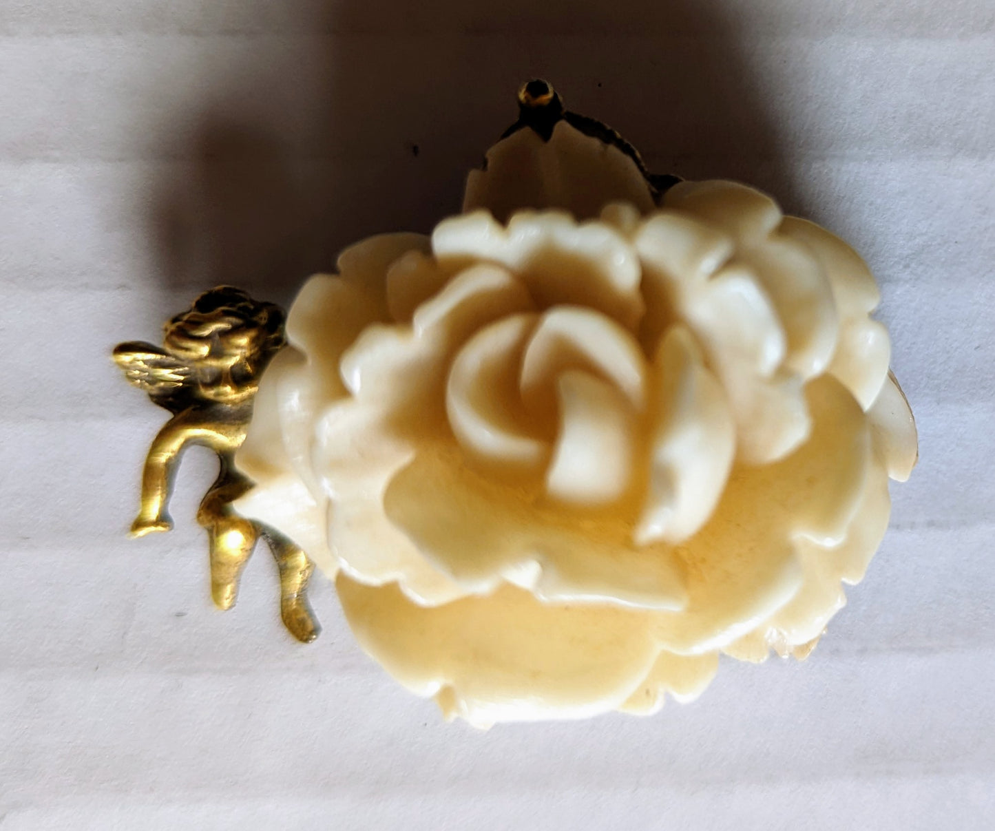 Putti and Rose Vintage Brooch