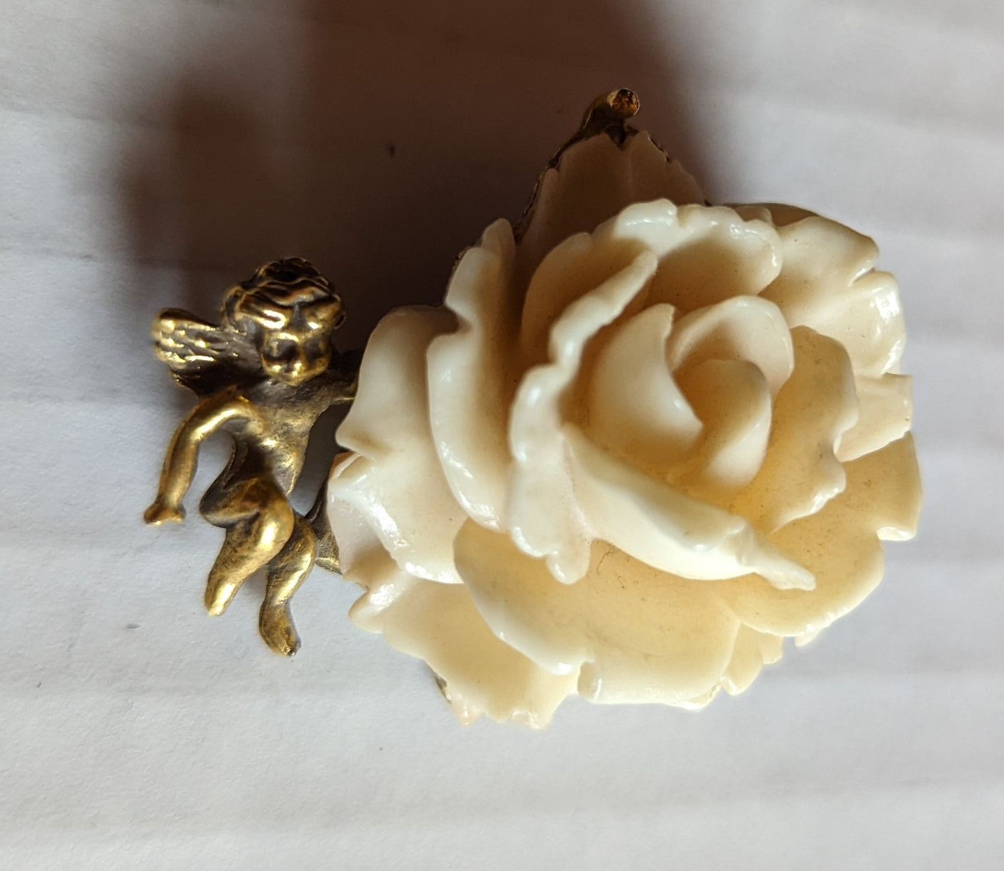 Putti and Rose Vintage Brooch